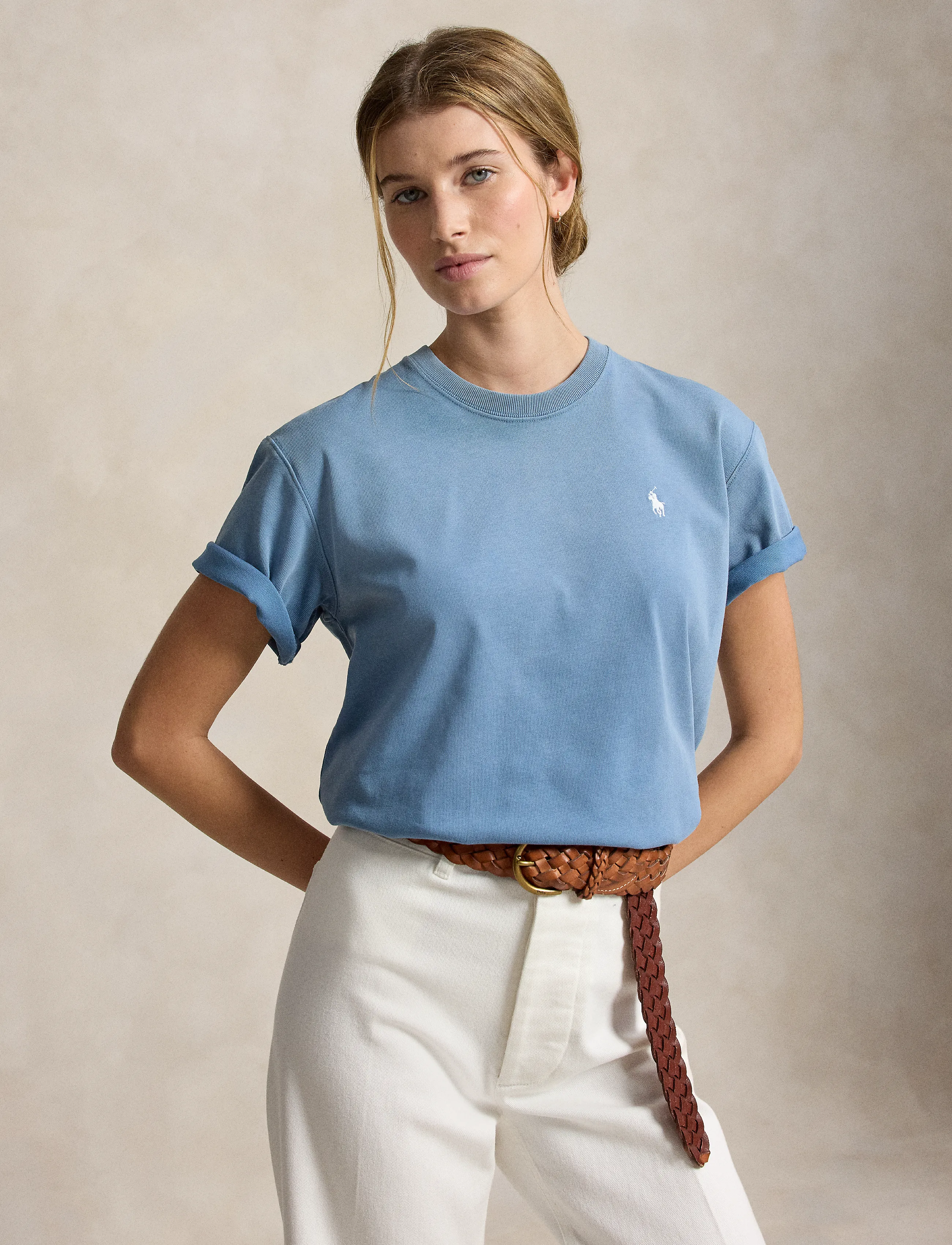 Polo Ralph Lauren - Logo Cotton Jersey Tee - t-shirts - camp blue - 5
