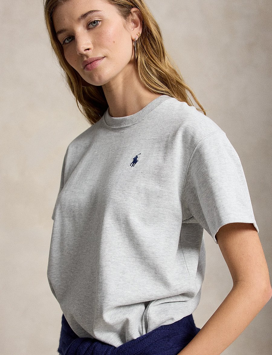 Polo Ralph Lauren - Logo Cotton Jersey Tee - t-shirts - grey ash heather - 5