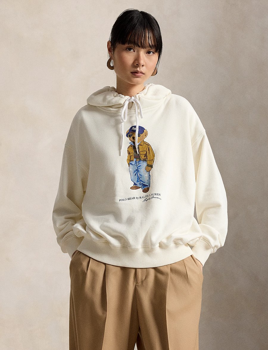Polo Ralph Lauren - Polo Bear Lightweight Fleece Hoodie - hoodies - warm white - 0
