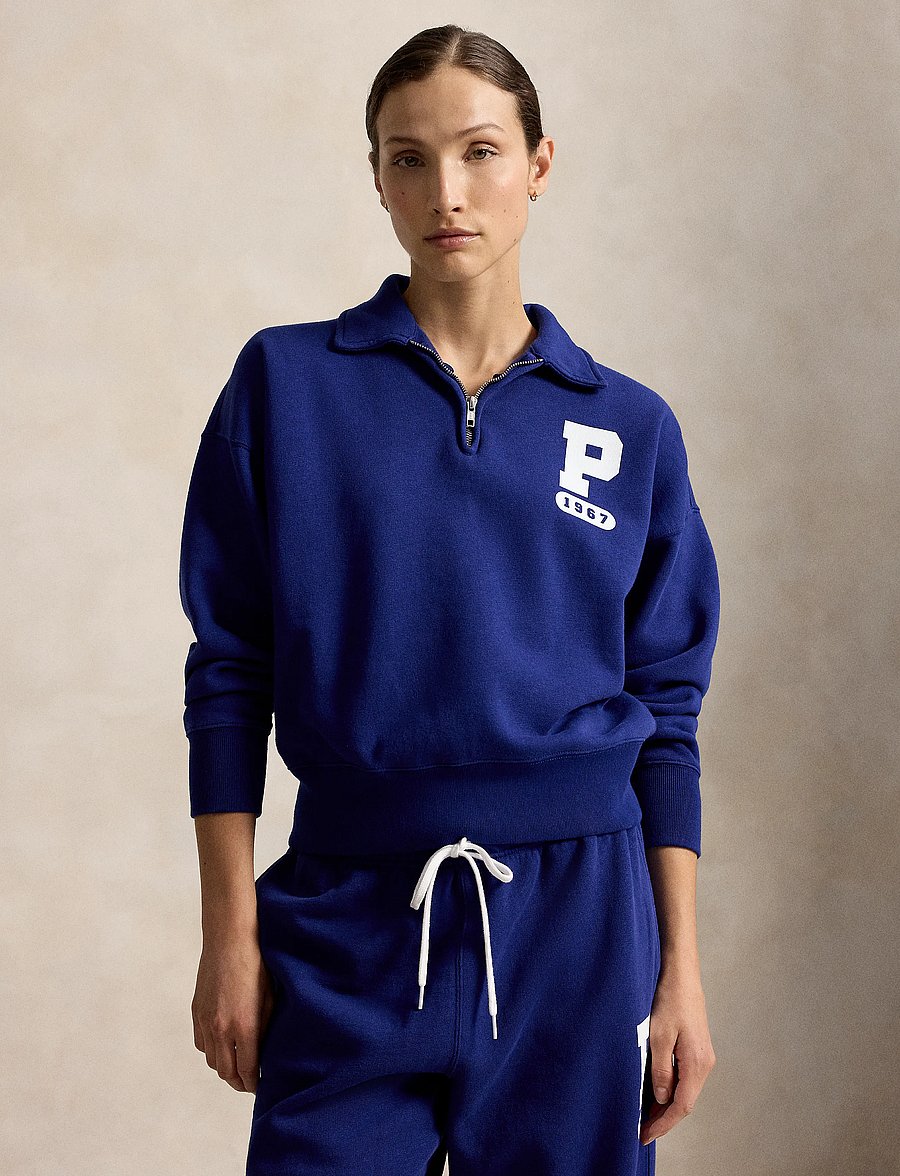 Polo Ralph Lauren - “P” Logo Slub Fleece Quarter-Zip - fleece & mellanlager - fall royal - 0
