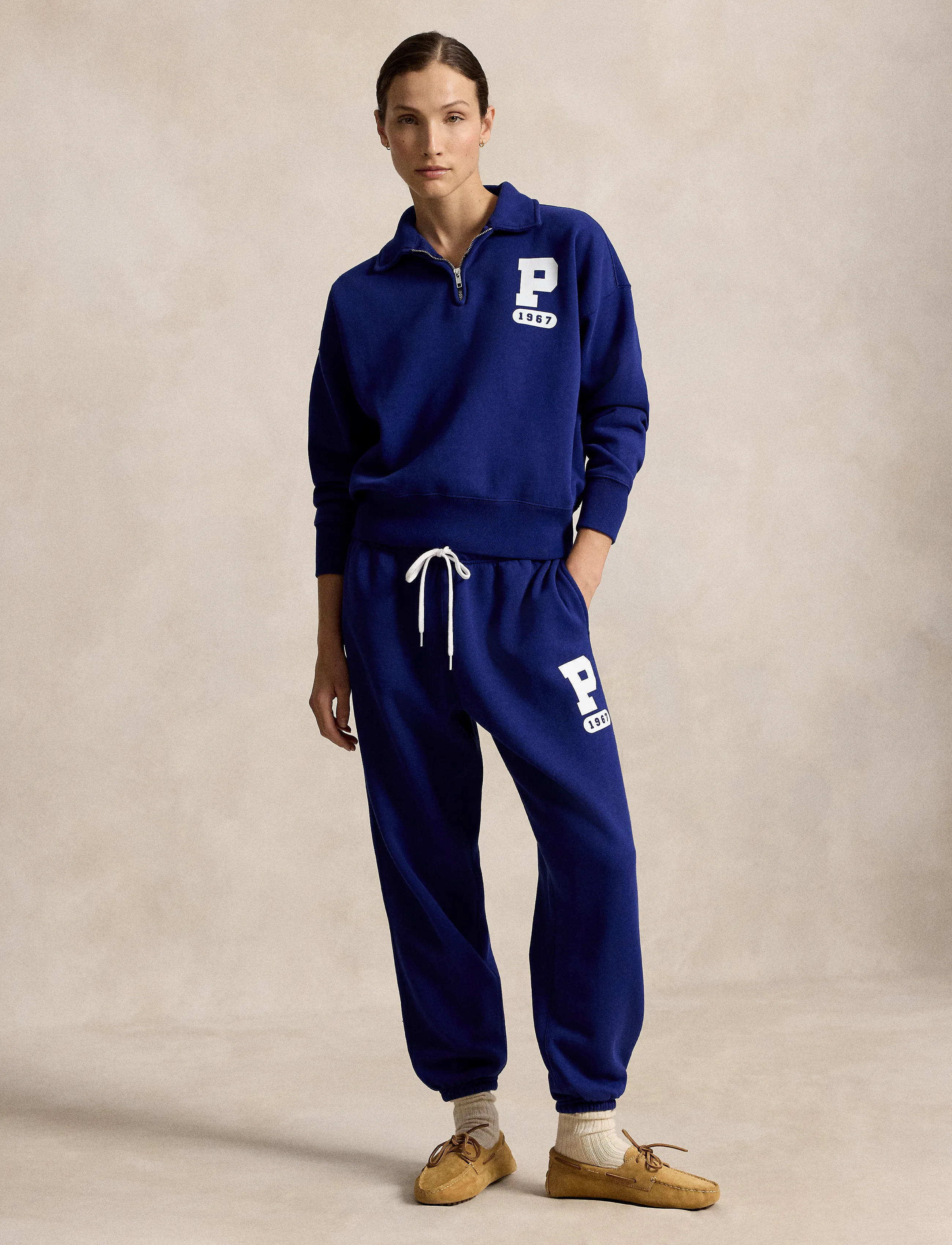 Polo Ralph Lauren - “P” Logo Slub Fleece Quarter-Zip - fleece & mellanlager - fall royal - 4