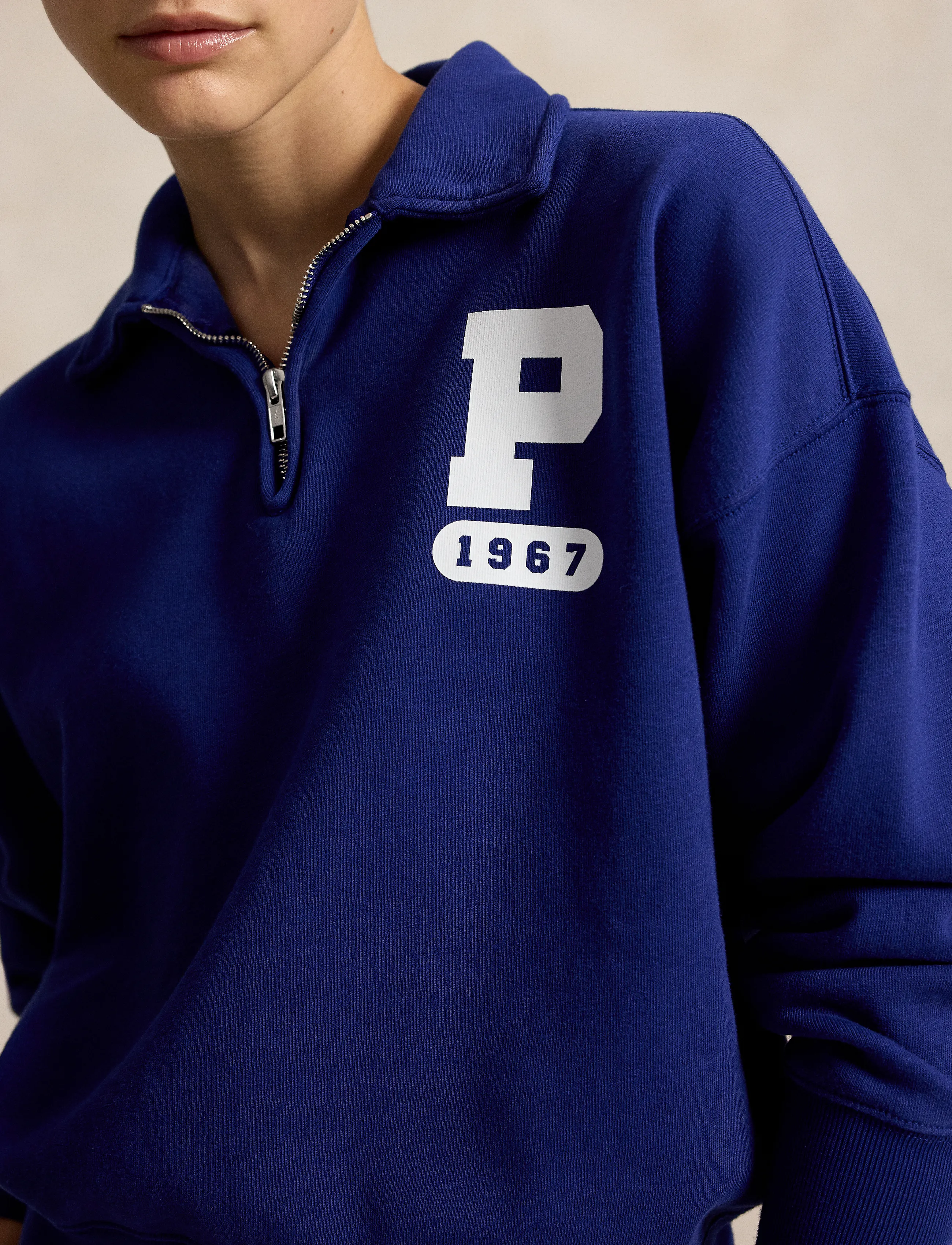 Polo Ralph Lauren - “P” Logo Slub Fleece Quarter-Zip - fleece & mellanlager - fall royal - 5