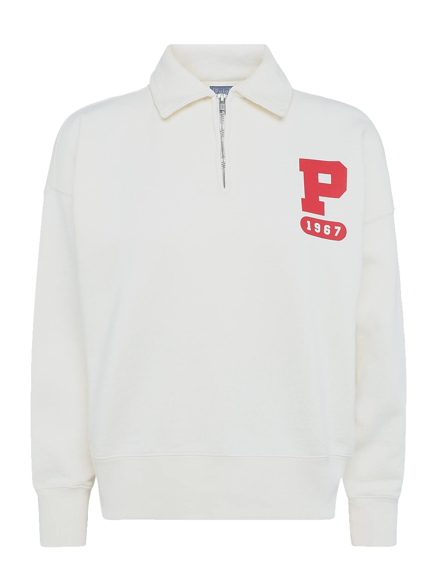 Polo Ralph Lauren - “P” Logo Slub Fleece Quarter-Zip - fliisid ja vahekihid - warm white - 1