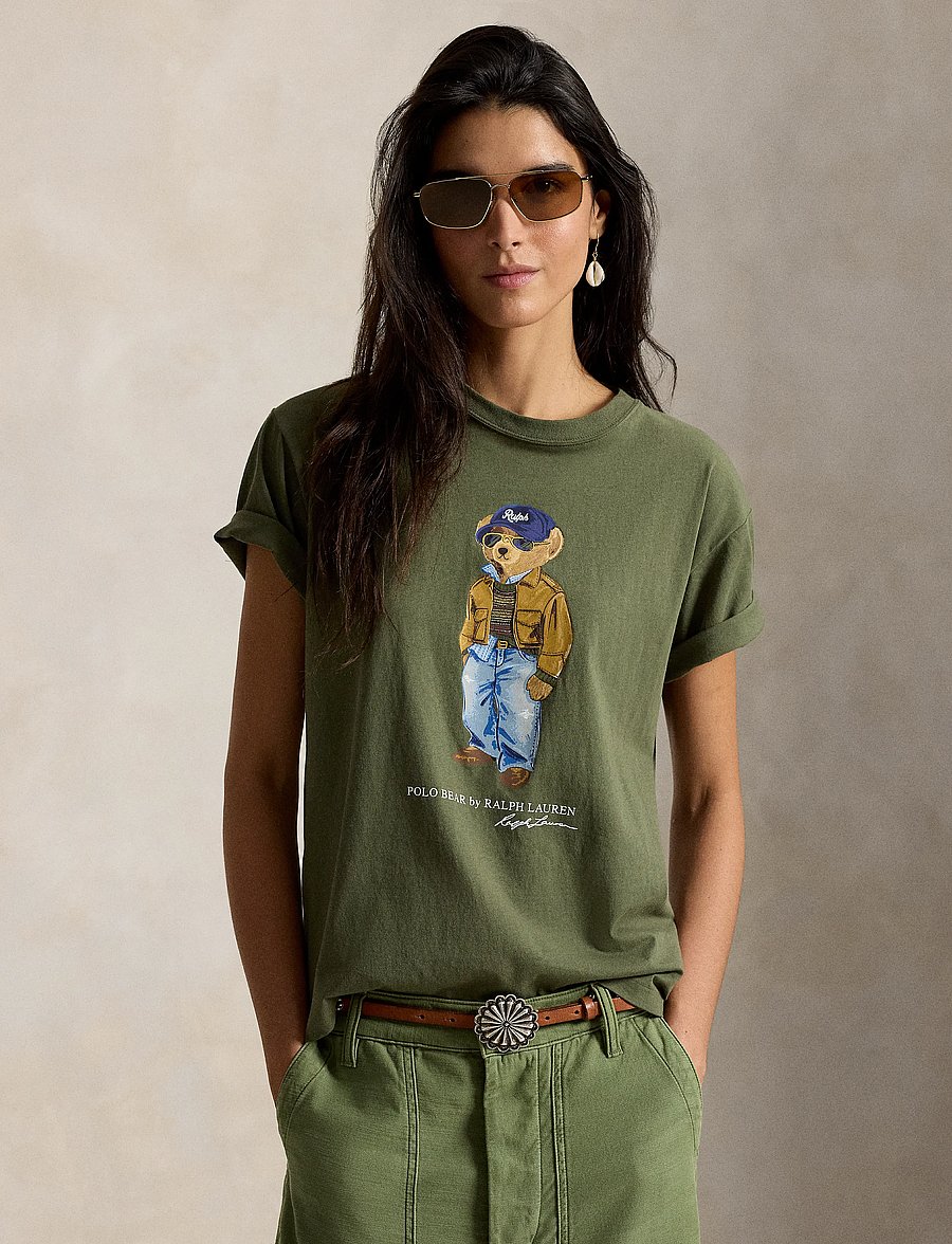 Polo Ralph Lauren - Polo Bear Cotton Jersey Tee - t-shirts - dense olive - 0