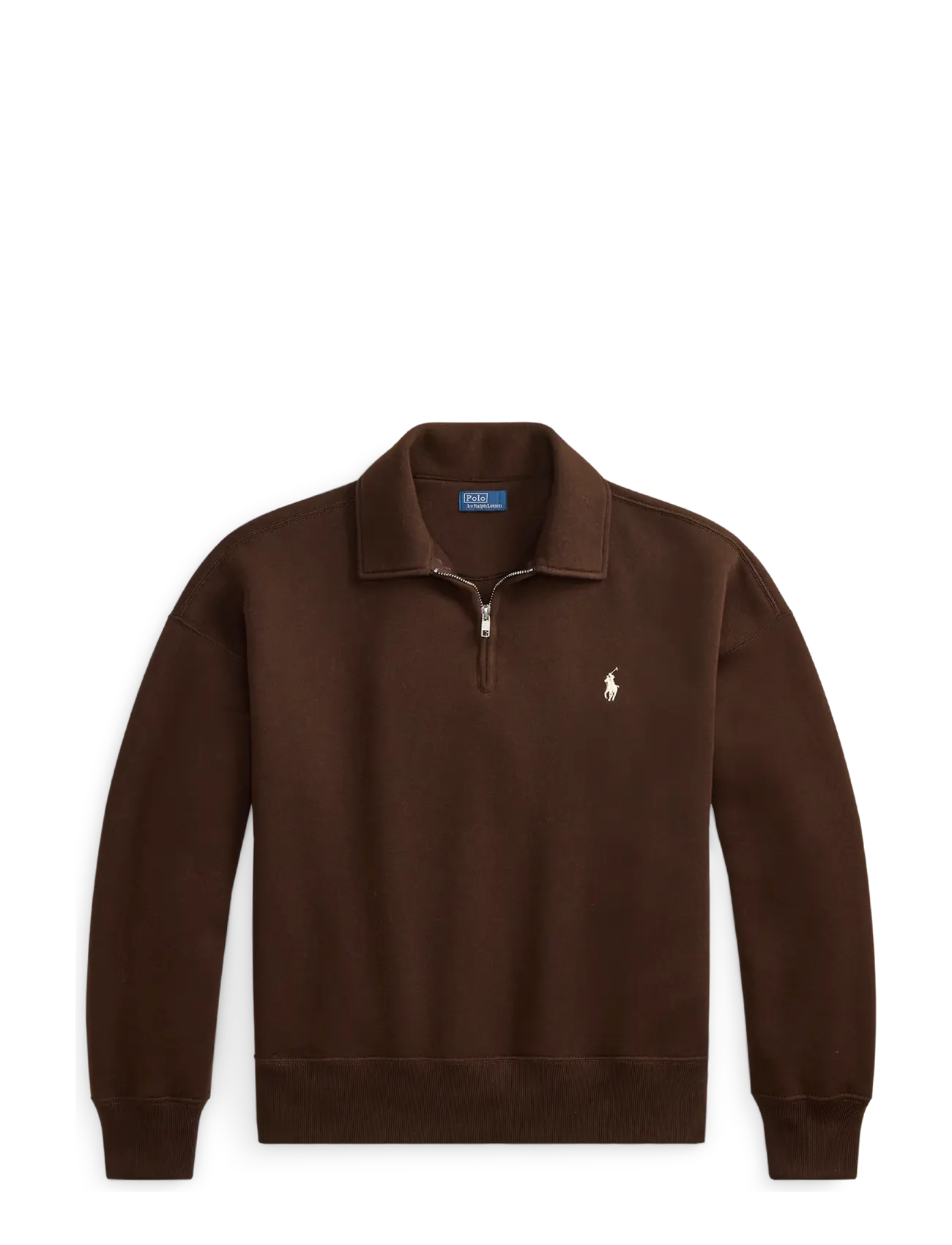 Polo Ralph Lauren Sweatshirt med kort dragkedja - Kläder - CIRCUIT BROWN / brown
