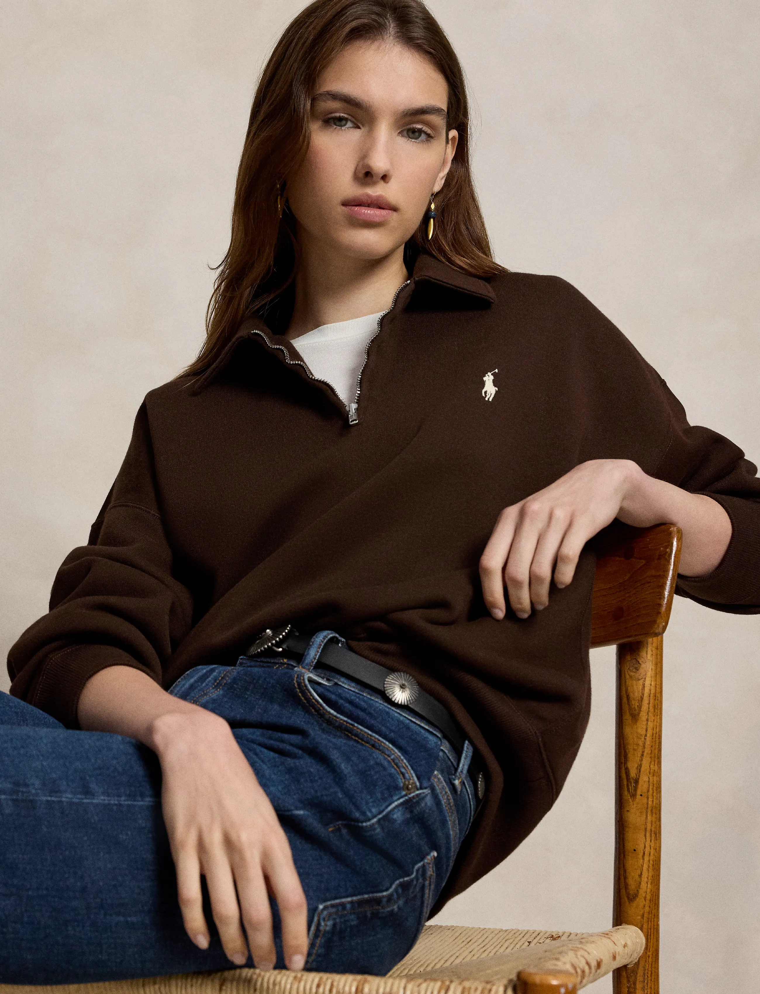 Polo Ralph Lauren - Sweatshirt med kort dragkedja - sweatshirts & hoodies - circuit brown - 5