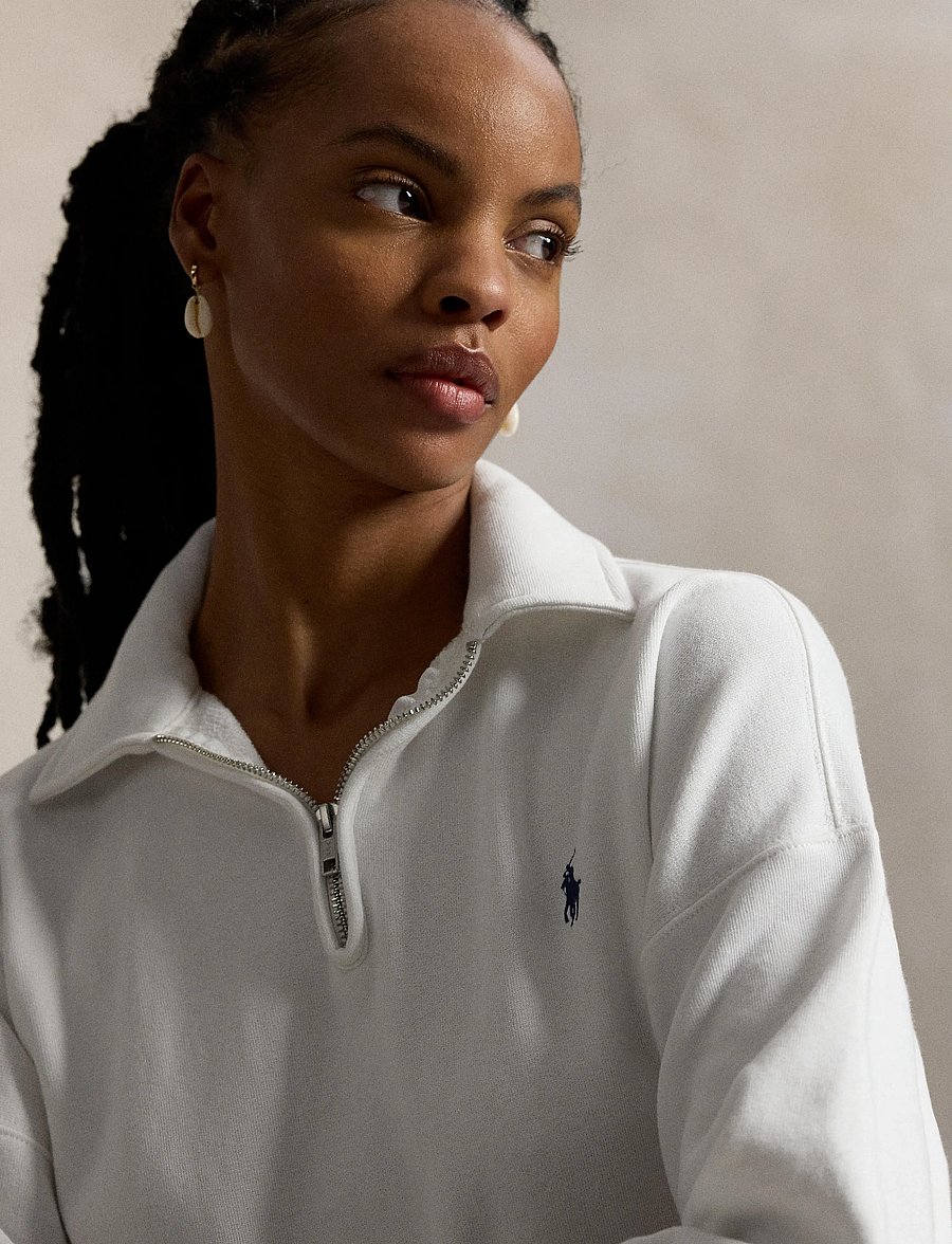Polo Ralph Lauren - Fleece Quarter-Zip - sweatshirts & hoodies - white - 4