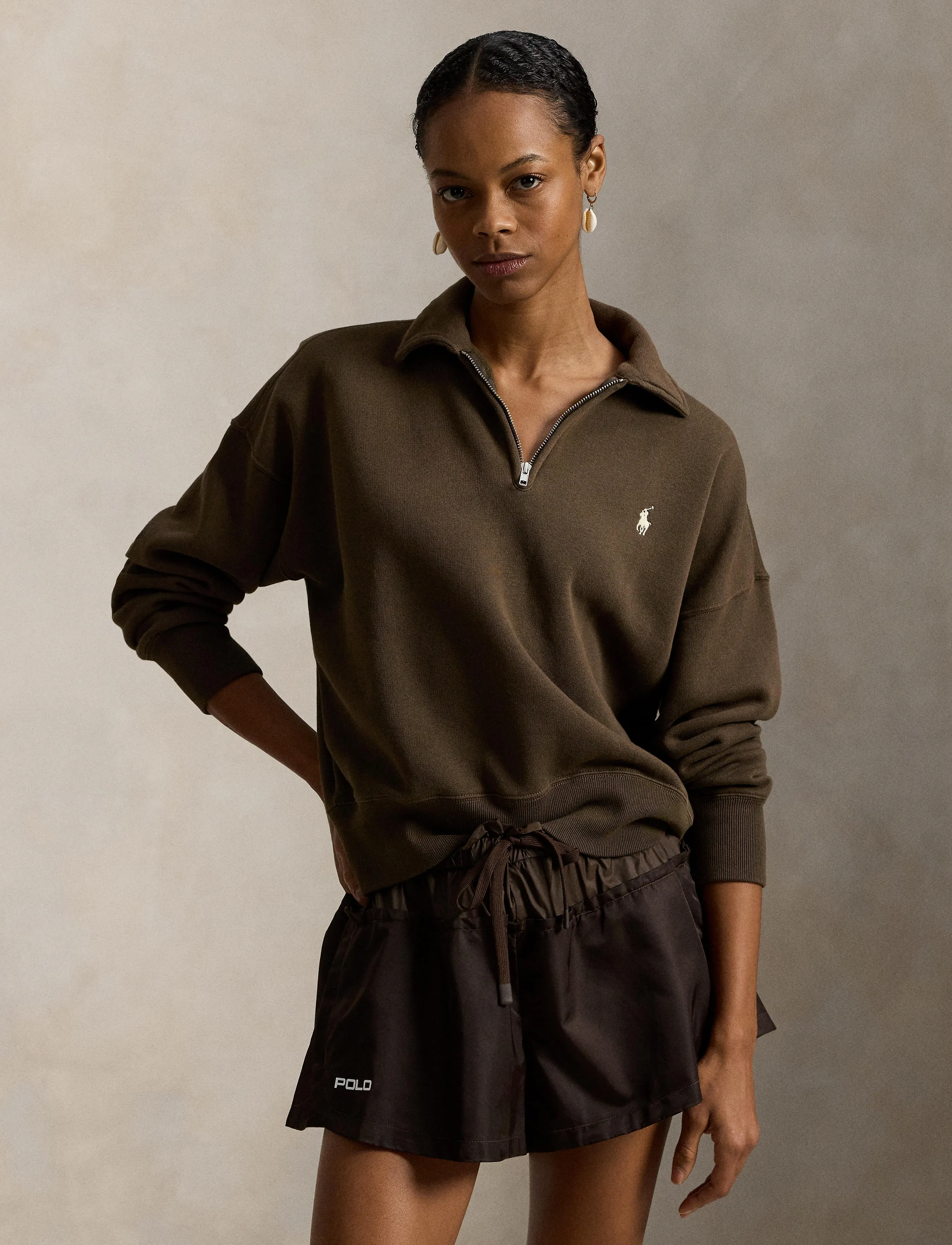 Polo Ralph Lauren Fleece Quarter-Zip - Ralph Lauren - YORK BROWN / brown