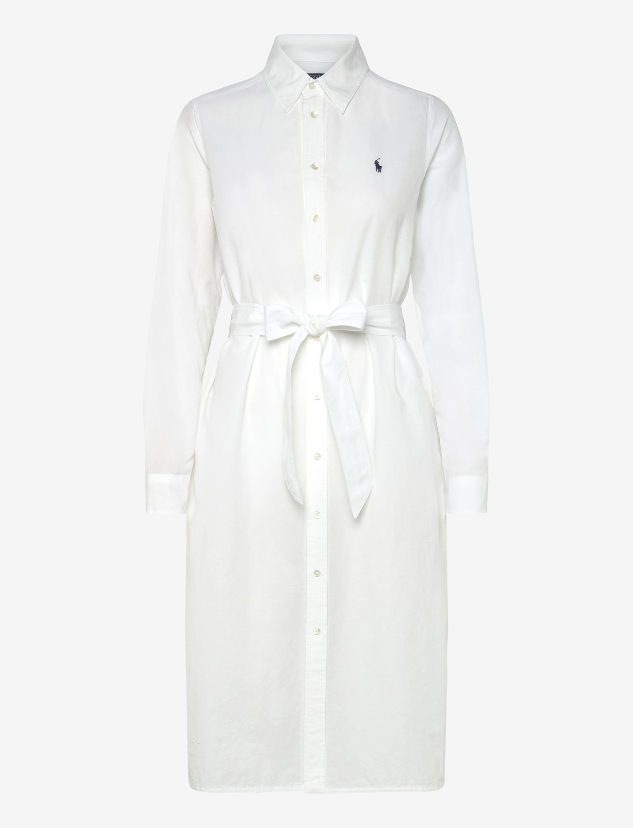 Polo Ralph Lauren - Cotton-Linen Belted Shirtdress - white - 0