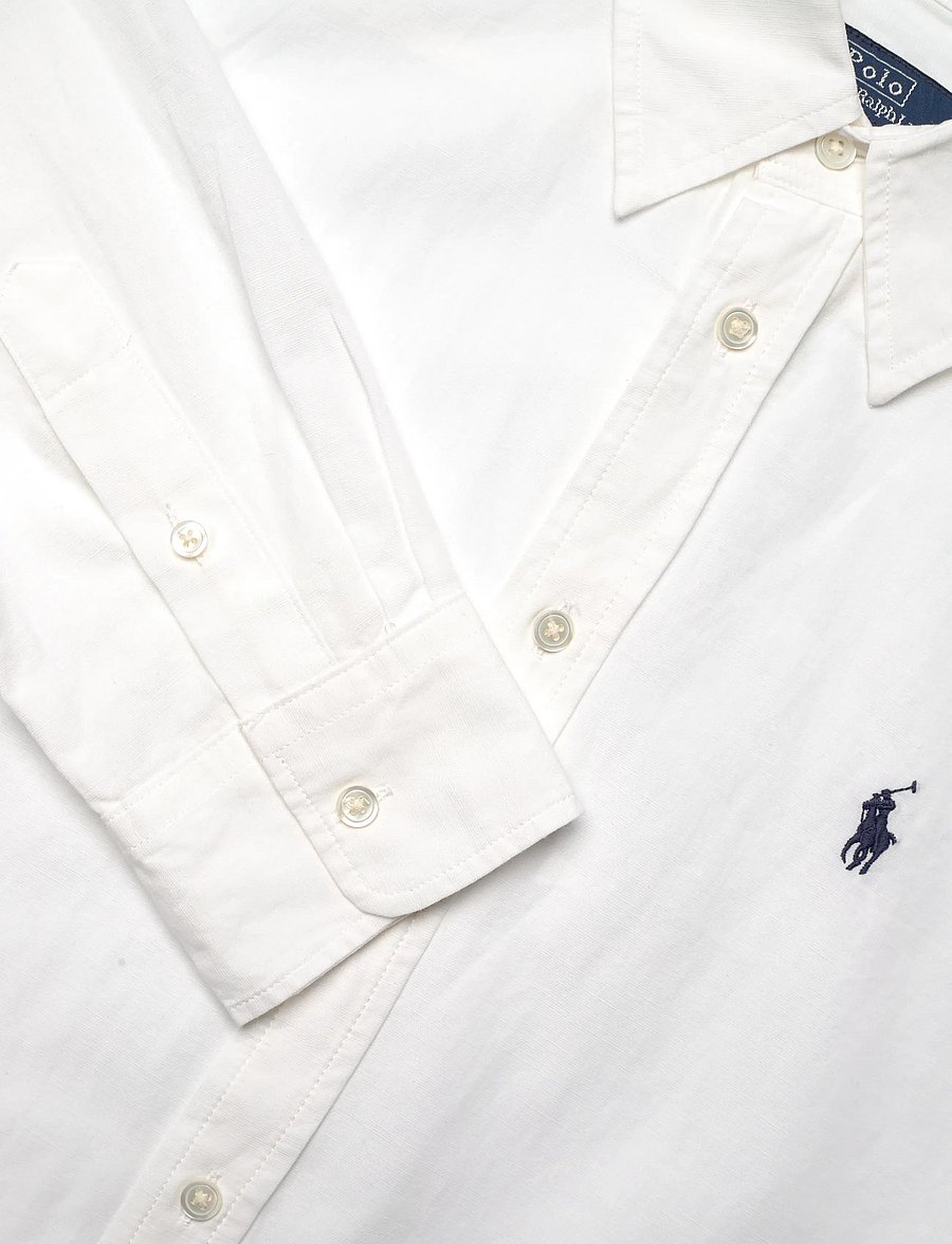Polo Ralph Lauren - Cotton-Linen Belted Shirtdress - midi-kleider - white - 2