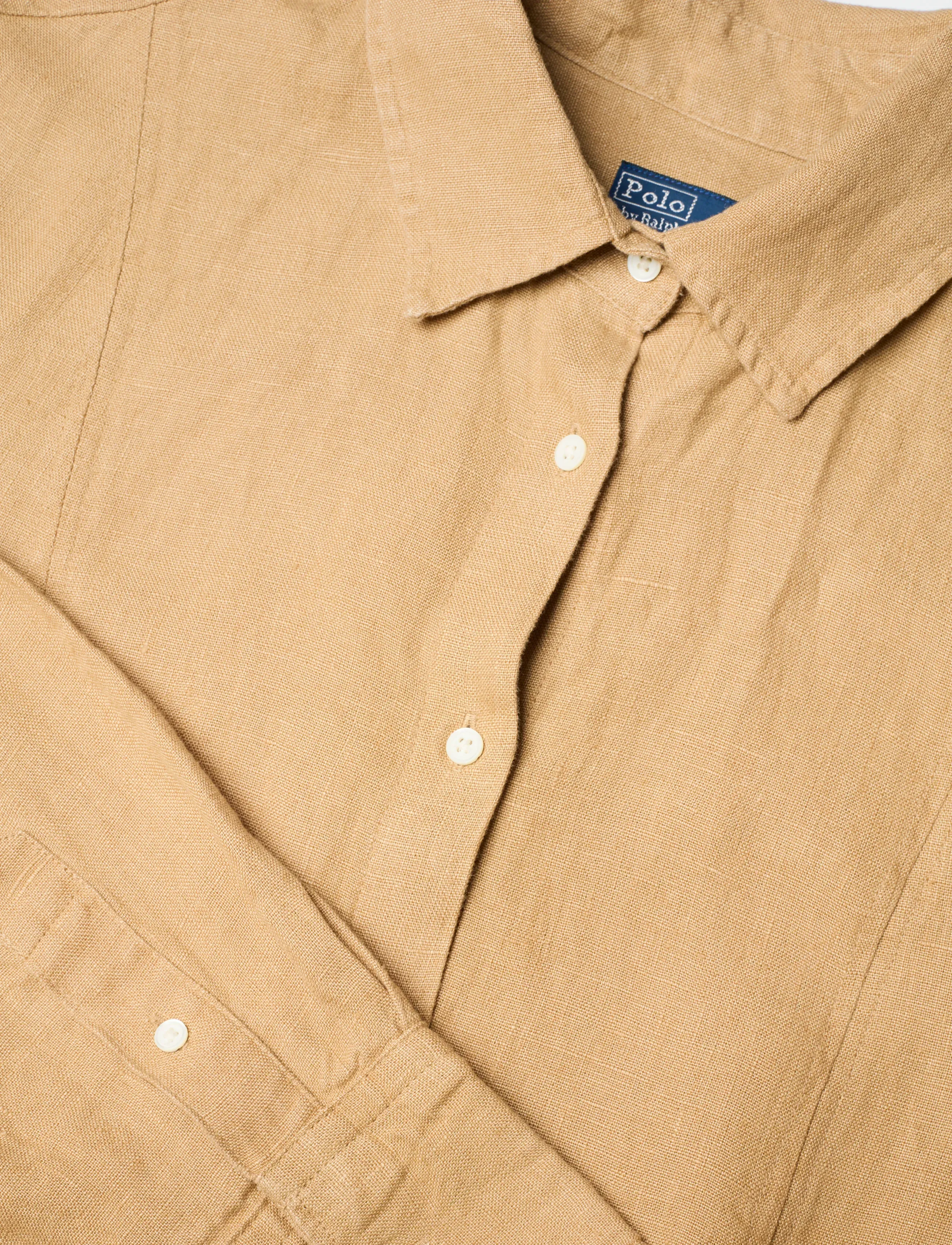 Polo Ralph Lauren - 15/1 PD LINEN-WVN-DRESSES - skjortklänningar - classic camel - 2