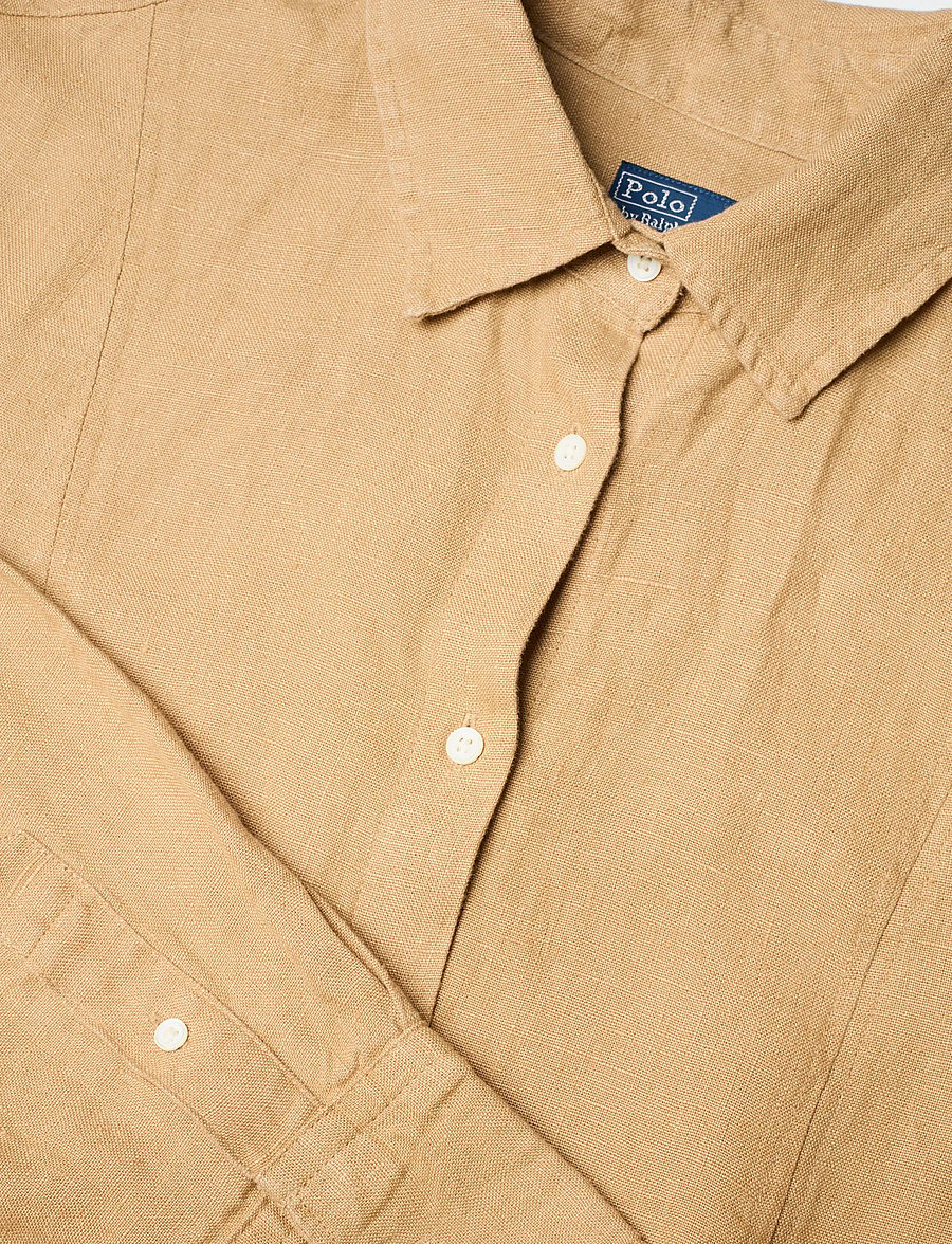 Polo Ralph Lauren - 15/1 PD LINEN-WVN-DRESSES - skjortekjoler - classic camel - 2