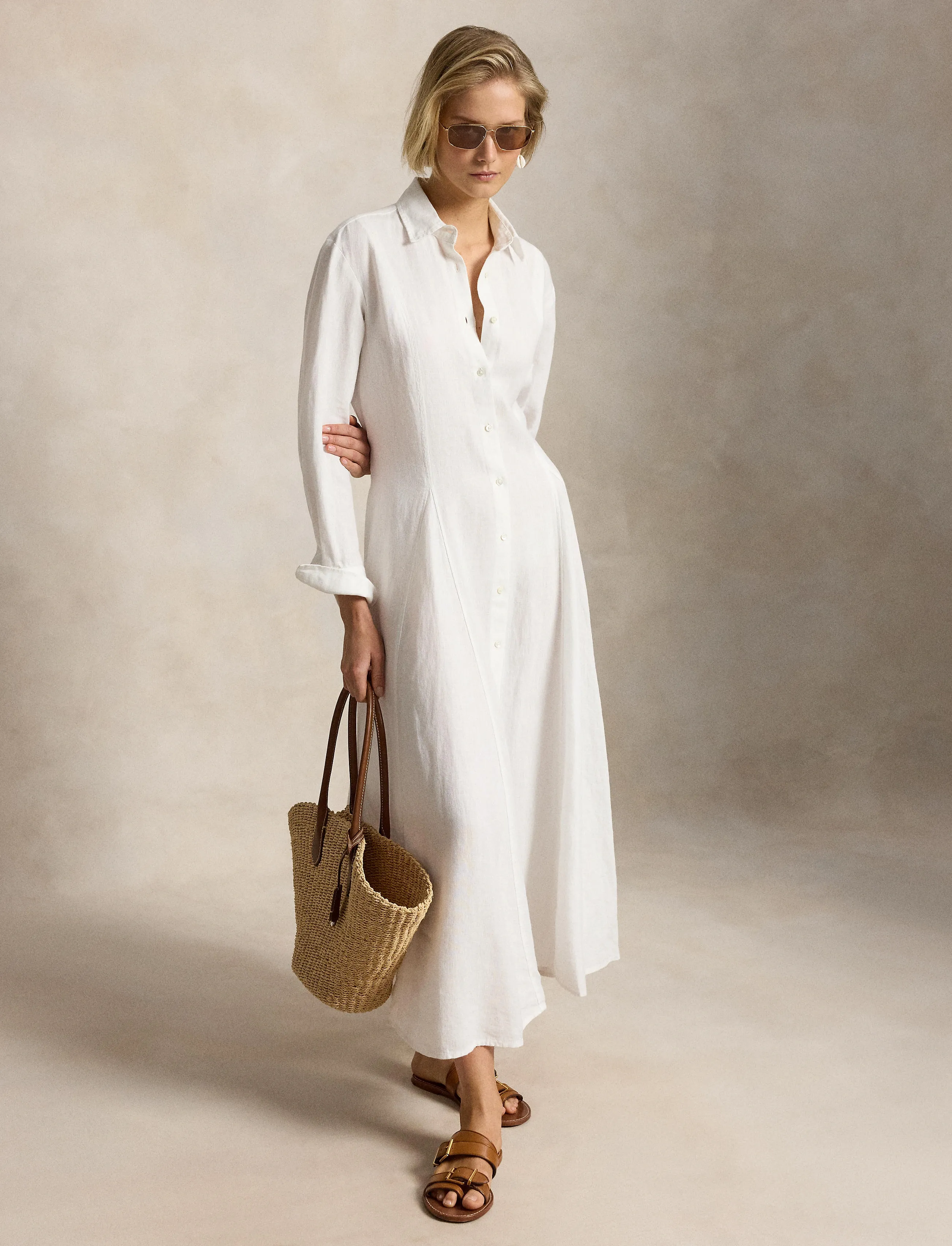 Polo Ralph Lauren - 15/1 PD LINEN-WVN-DRESSES - skjortekjoler - white - 3