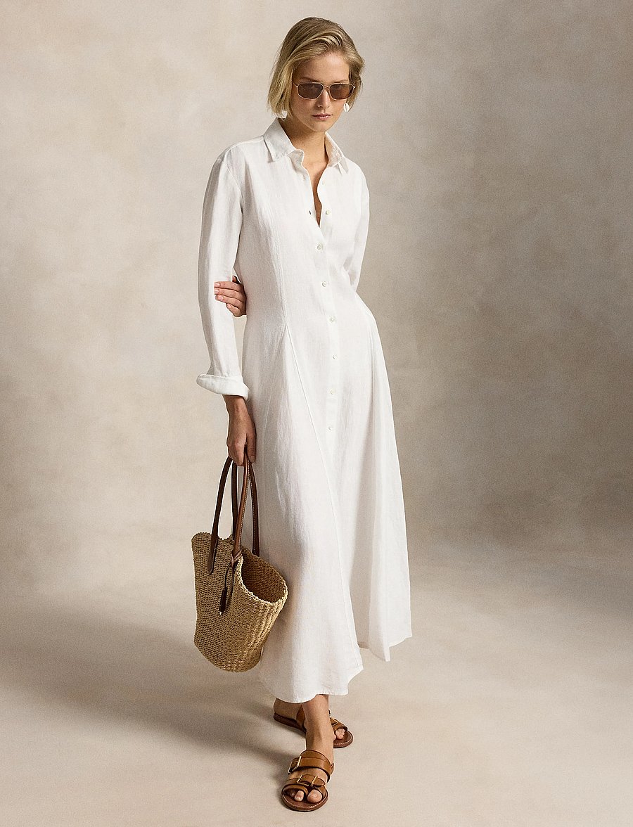 Polo Ralph Lauren - 15/1 PD LINEN-WVN-DRESSES - skjortekjoler - white - 3