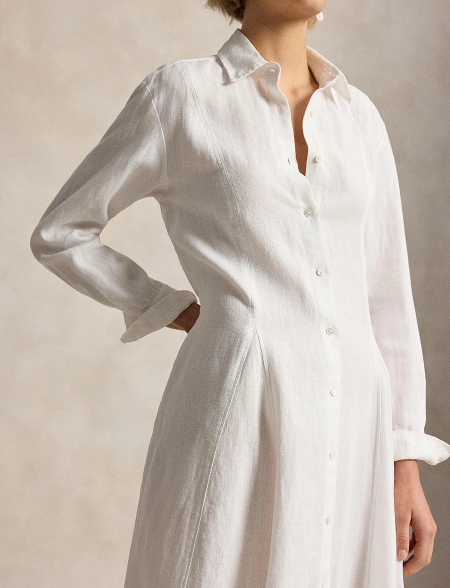 Polo Ralph Lauren - 15/1 PD LINEN-WVN-DRESSES - skjortekjoler - white - 4