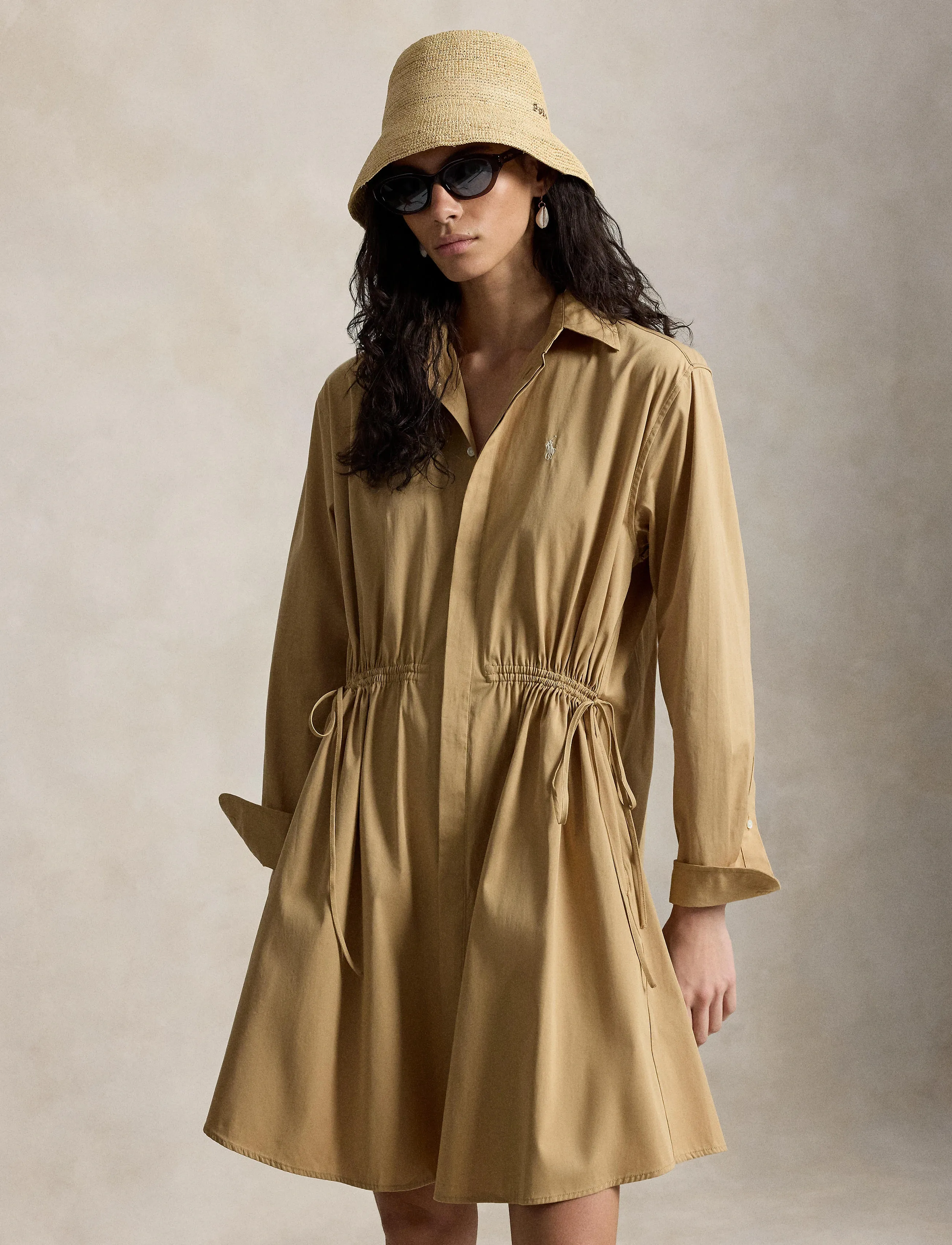 Polo Ralph Lauren 80/2 Mw Ctn Pw-Wvn-Dresses, 42, Brown, Designere > Shirt Dresses, Dame