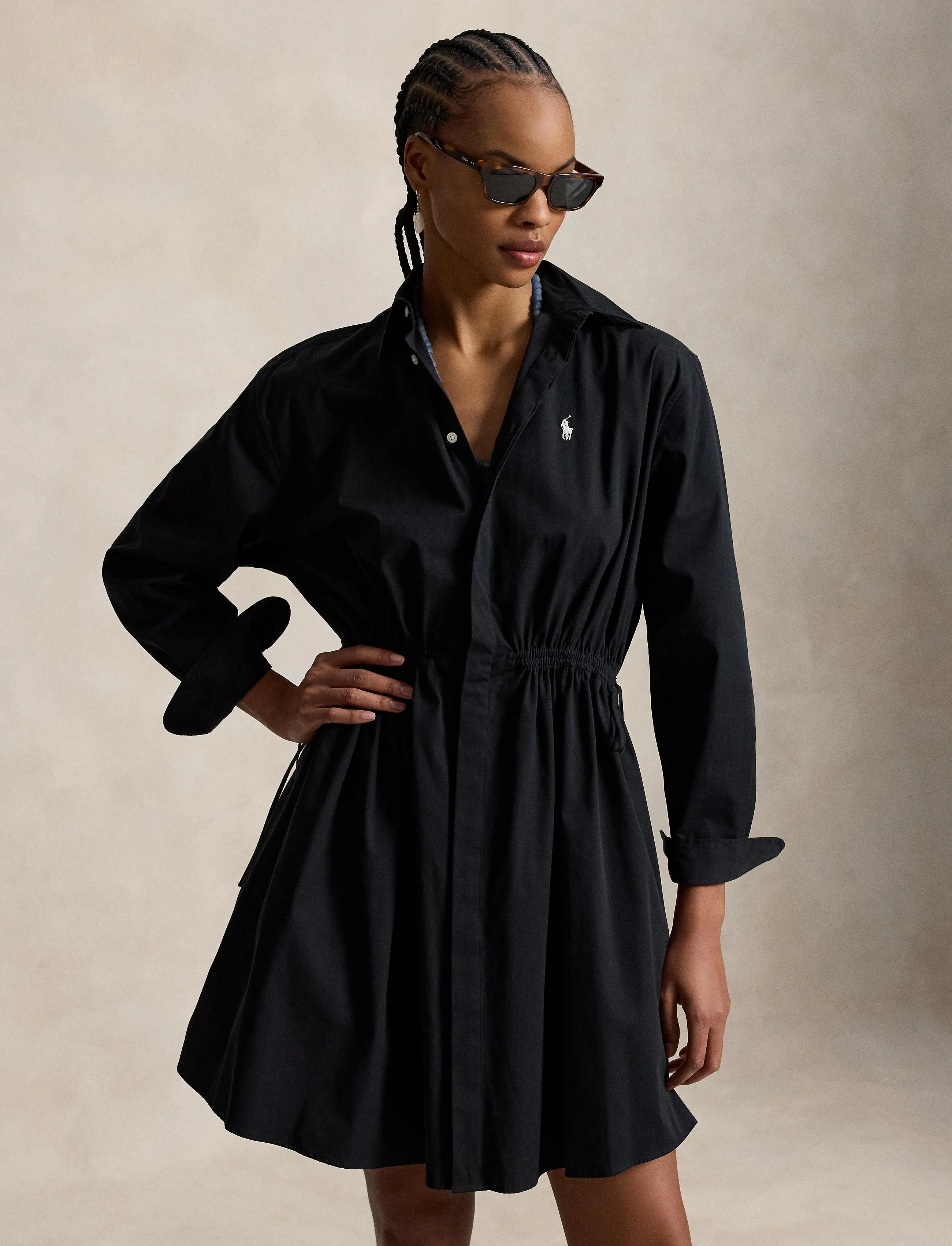 Polo Ralph Lauren 80/2 Mw Ctn Pw-Wvn-Dresses, 40, Black, Designere > Shirt Dresses, Dame