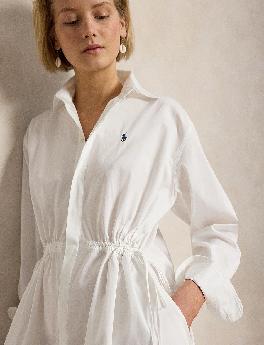 Polo Ralph Lauren - 80/2 MW CTN PW-WVN-DRESSES - hemdkleider - white - 4