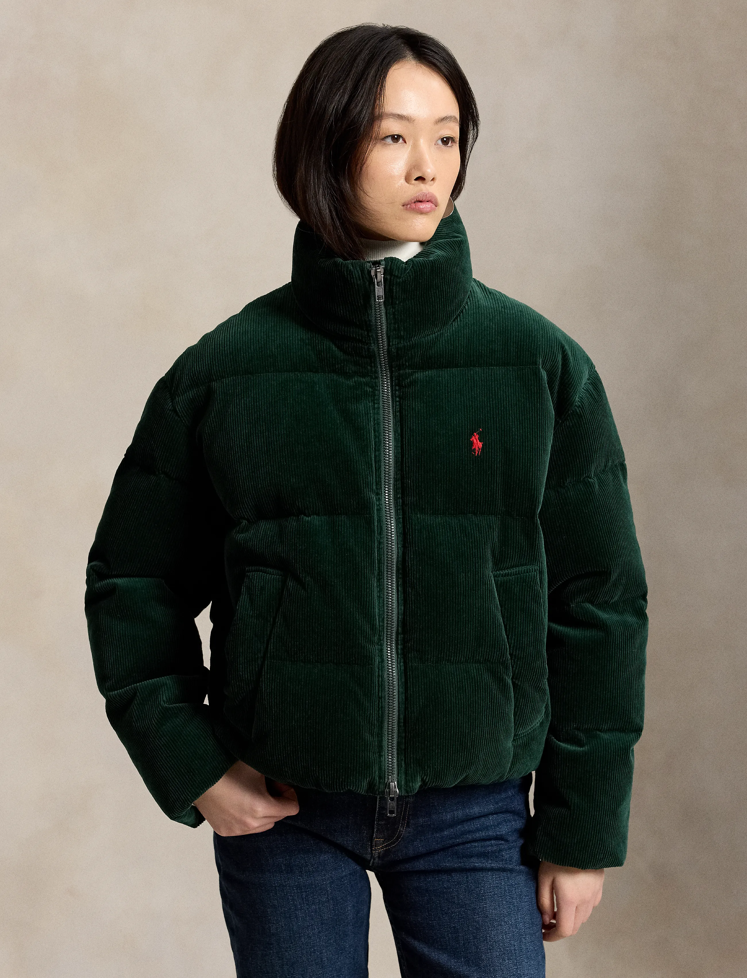 Polo Ralph Lauren Corduroy Down Puffer Jacket - Jacken - NORTHWEST PINE / green