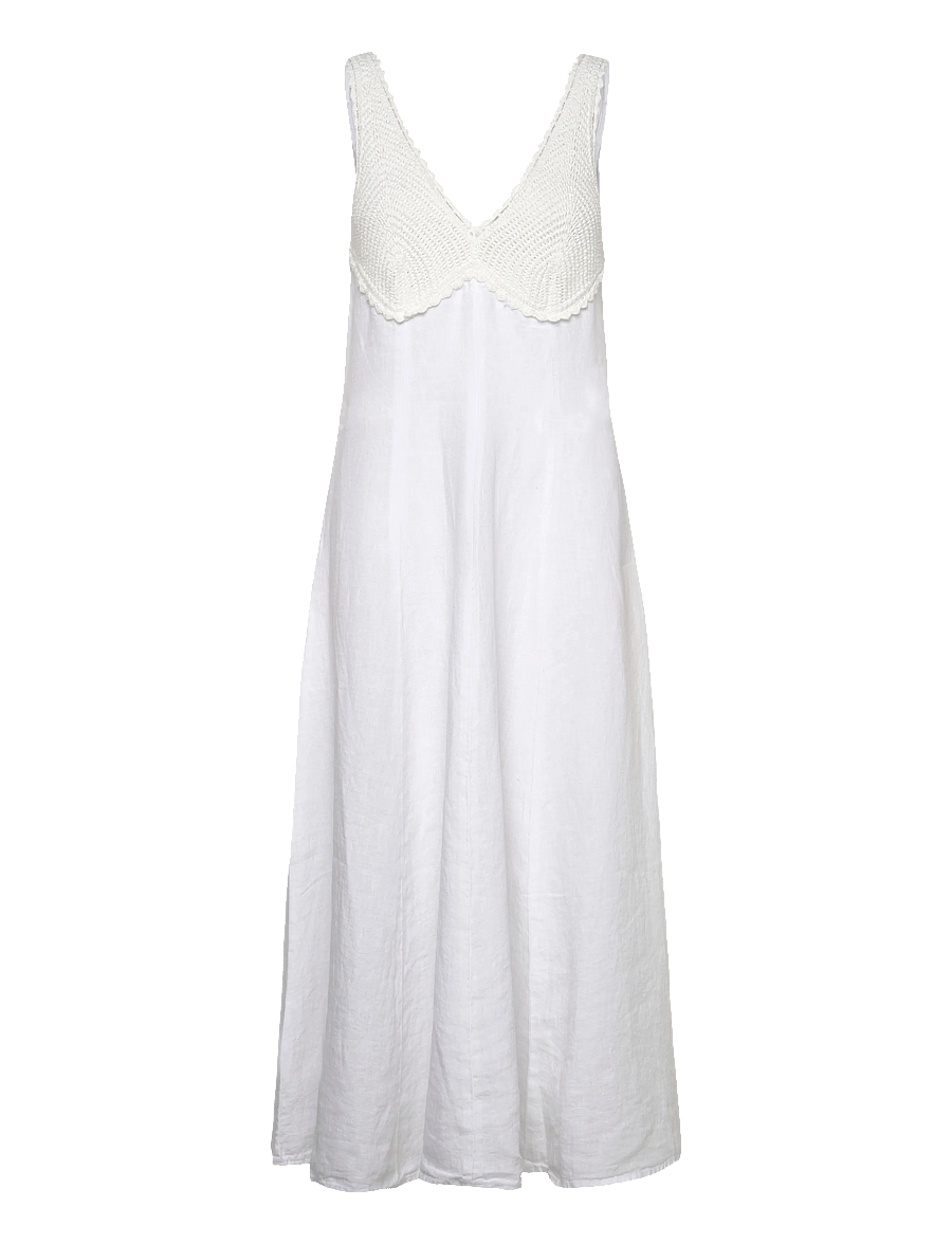 Polo Ralph Lauren - 15/1 PD LINEN-WVN-DRESSES - maksikleidid - white - 1