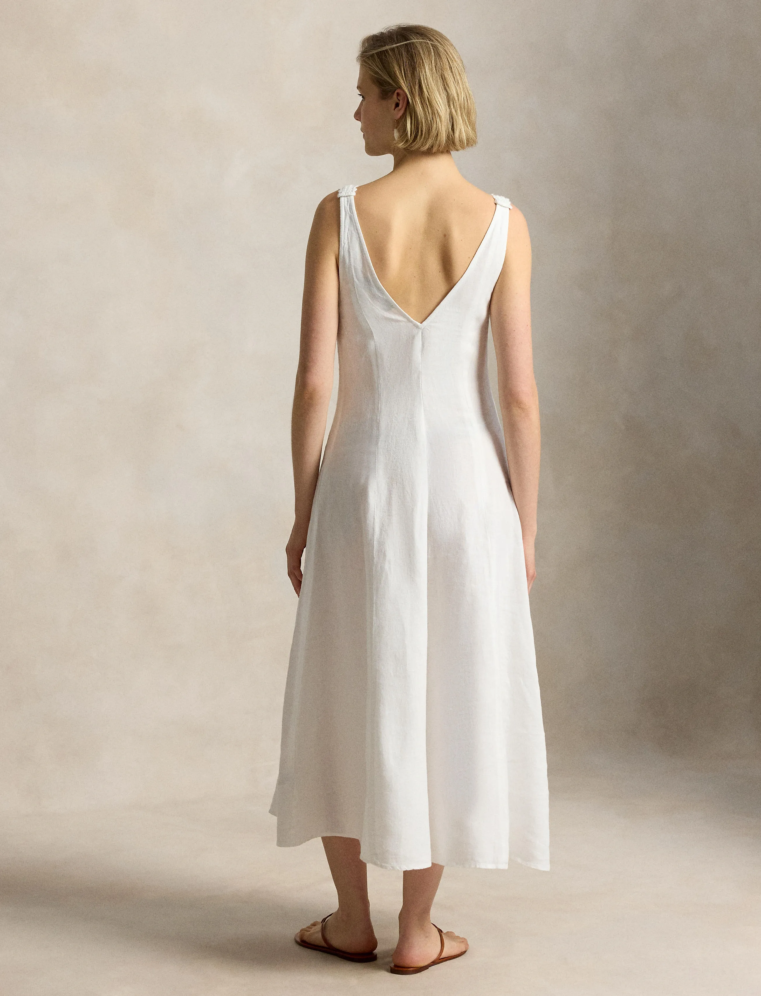 Polo Ralph Lauren 15/1 Pd Linen-Wvn-Dresses, 38, White, Kjoler > Maxikjole, Dame