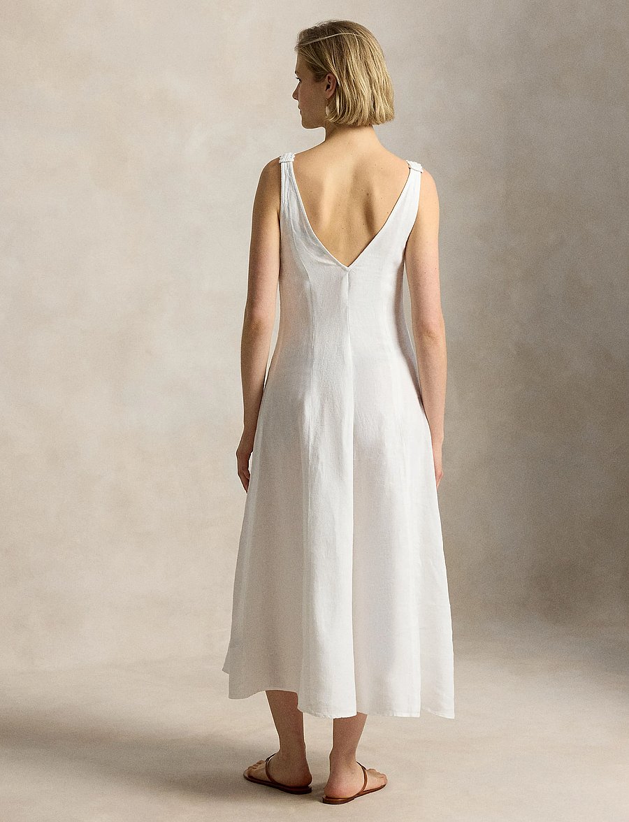 Polo Ralph Lauren - 15/1 PD LINEN-WVN-DRESSES - maksikleidid - white - 3