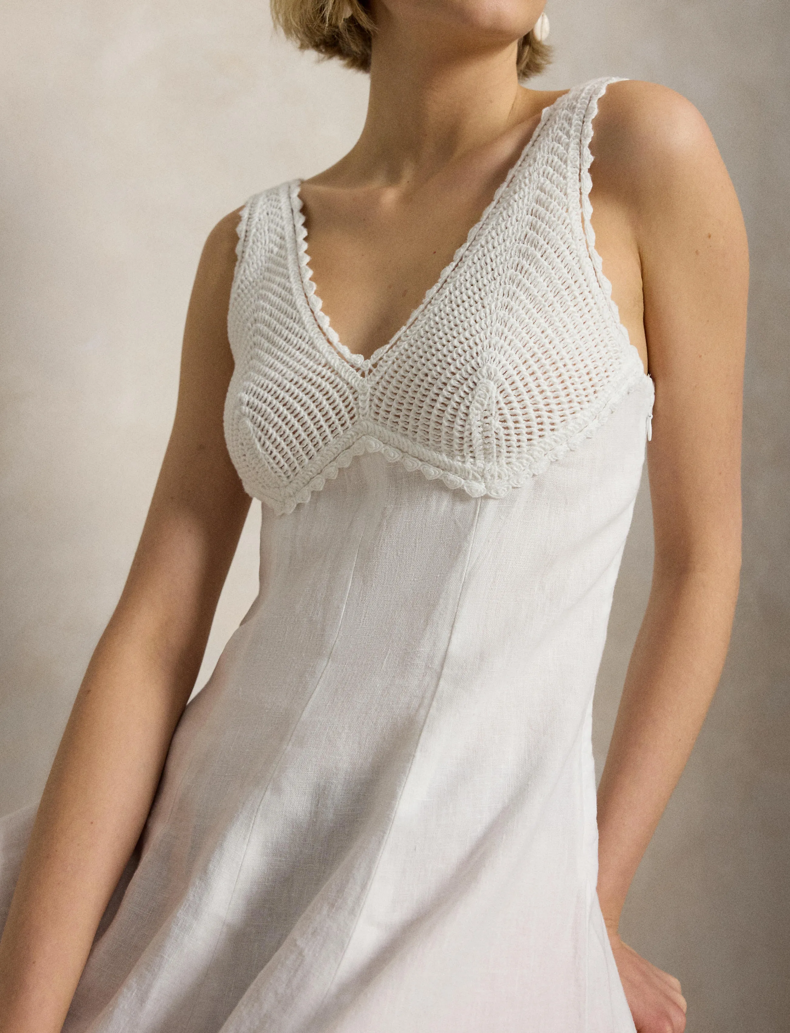Polo Ralph Lauren - 15/1 PD LINEN-WVN-DRESSES - maksikleidid - white - 4
