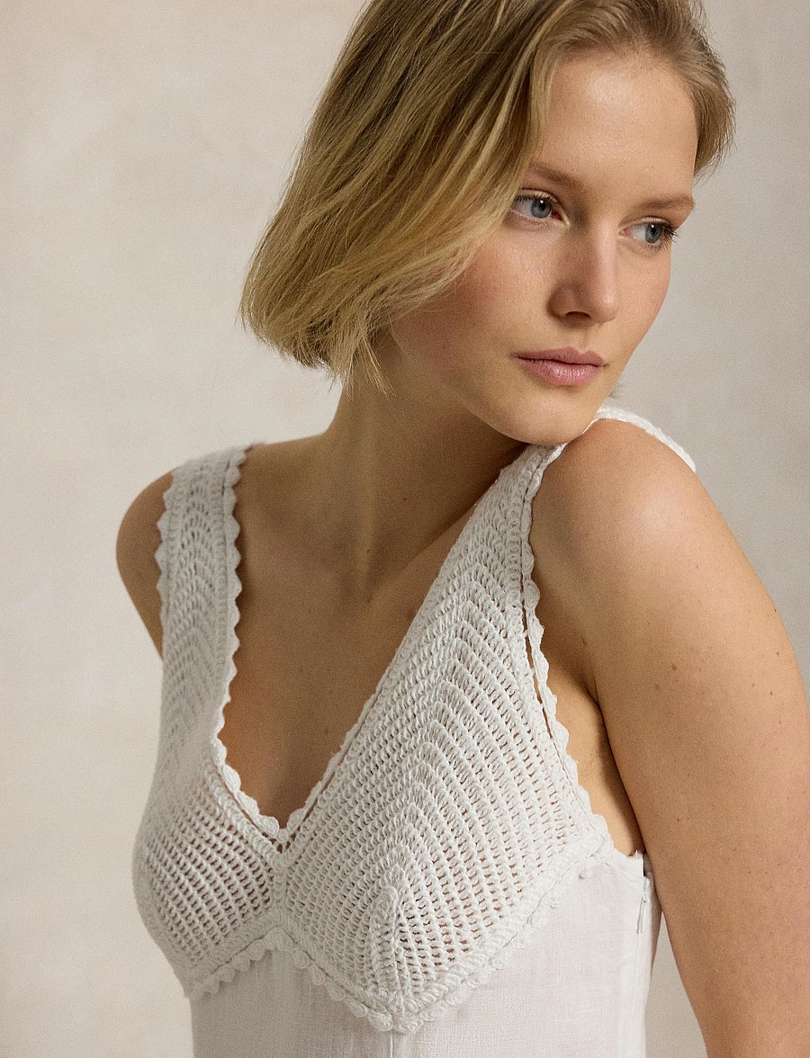 Polo Ralph Lauren - 15/1 PD LINEN-WVN-DRESSES - maksikleidid - white - 5