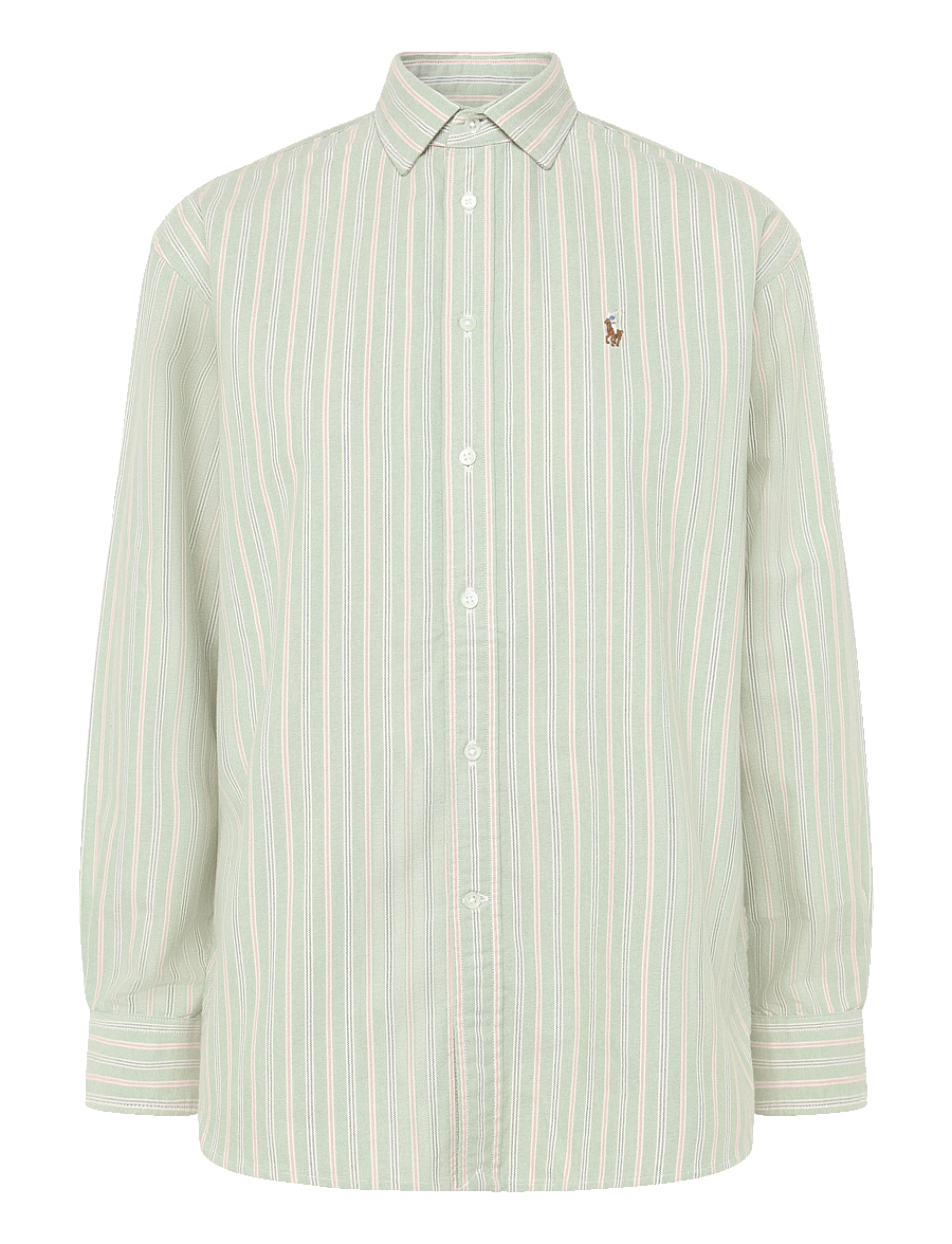 Polo Ralph Lauren - Relaxed Fit Cotton Oxford Shirt - pikkade varrukatega särgid - 2032 green-pink - 1