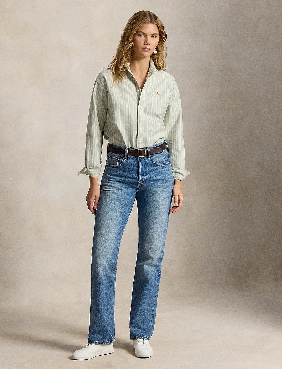 Polo Ralph Lauren - Relaxed Fit Cotton Oxford Shirt - langärmlige hemden - 2032 green-pink - 4