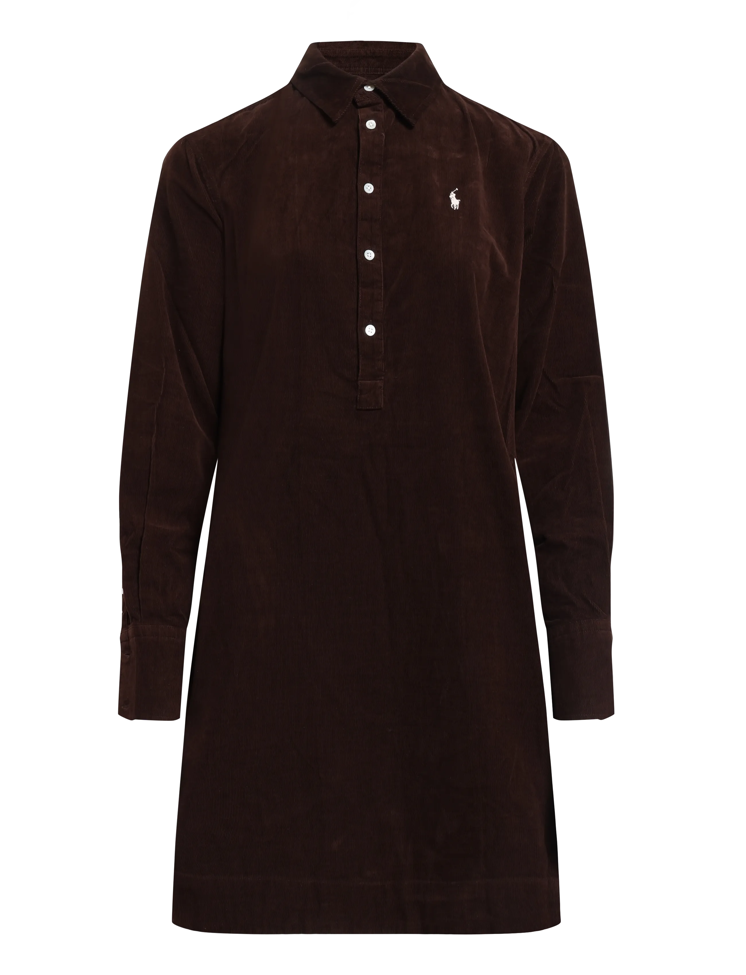 Polo Ralph Lauren - Corduroy Pleated Shirtdress - dark brown - 1