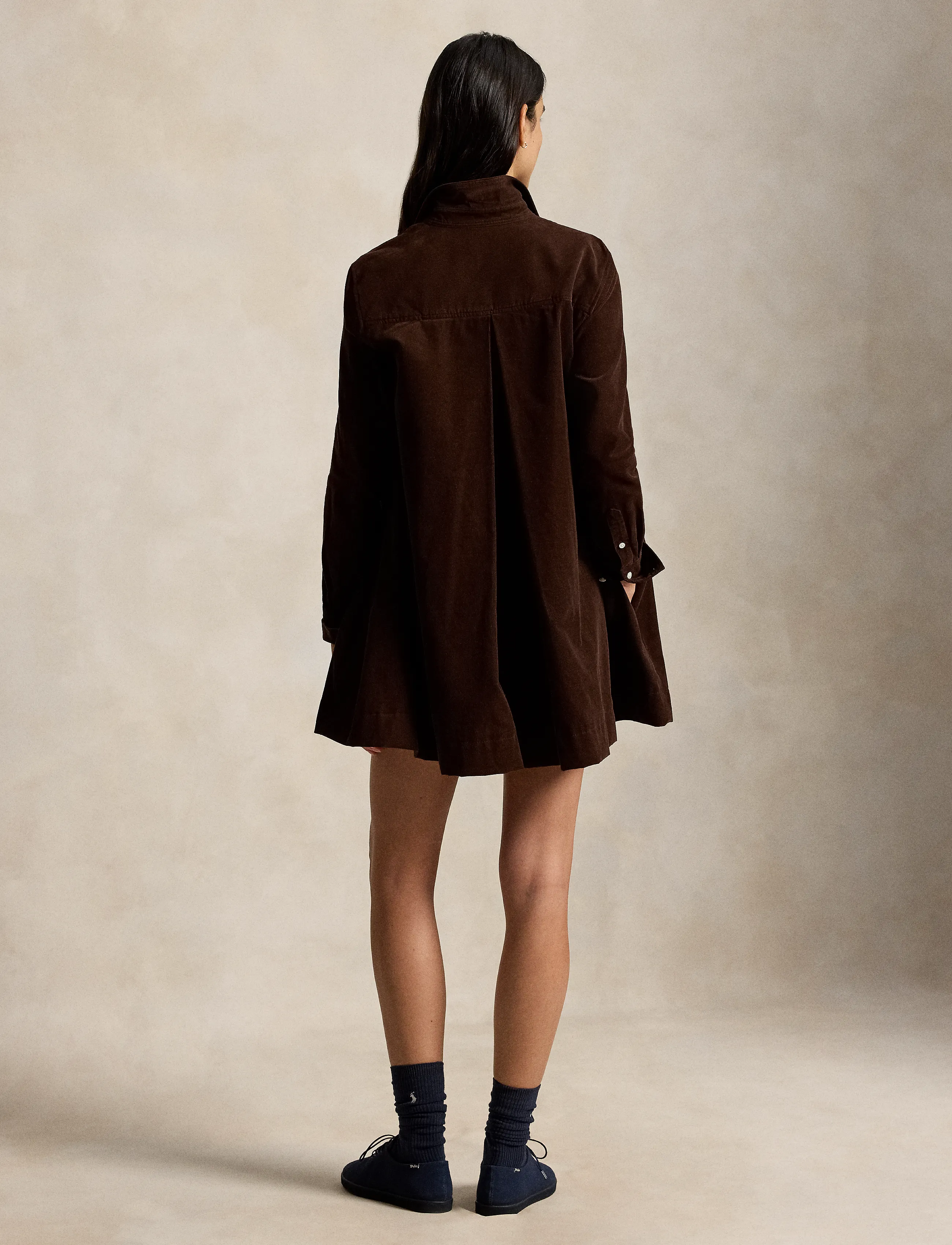 Polo Ralph Lauren - Corduroy Pleated Shirtdress - dark brown - 3