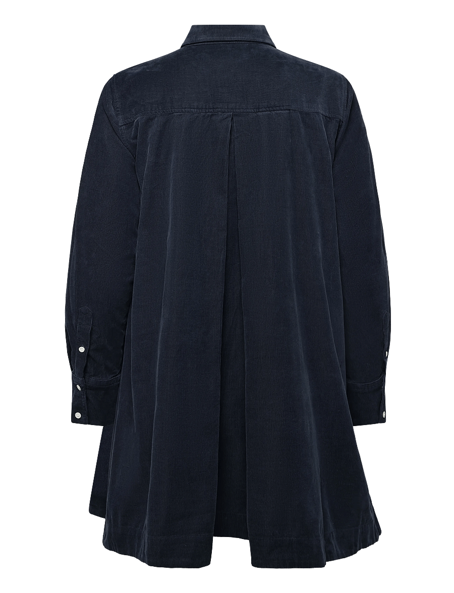 Polo Ralph Lauren - Corduroy Pleated Shirtdress - skjortklänningar - navy - 2