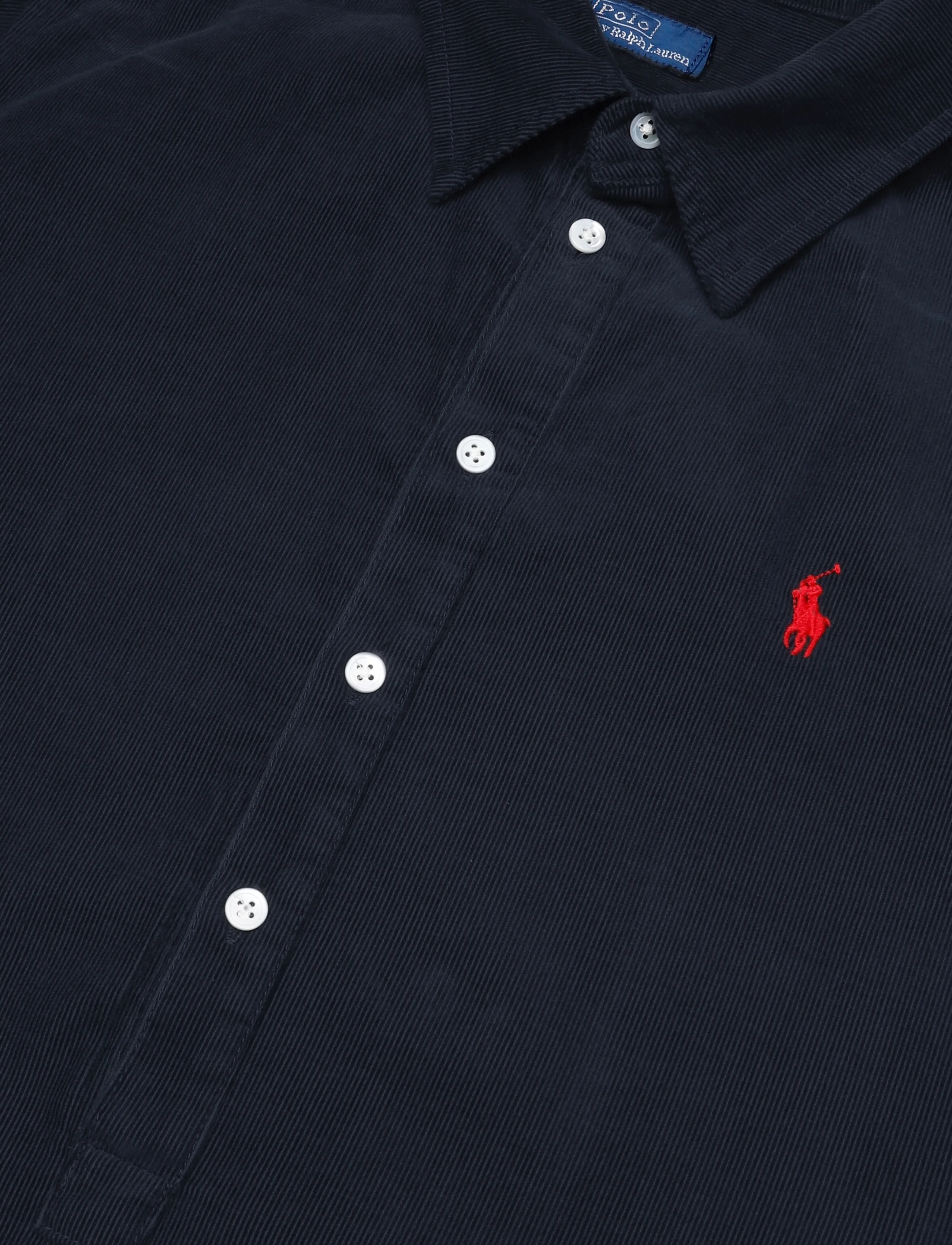 Polo Ralph Lauren - Corduroy Pleated Shirtdress - skjortklänningar - navy - 4