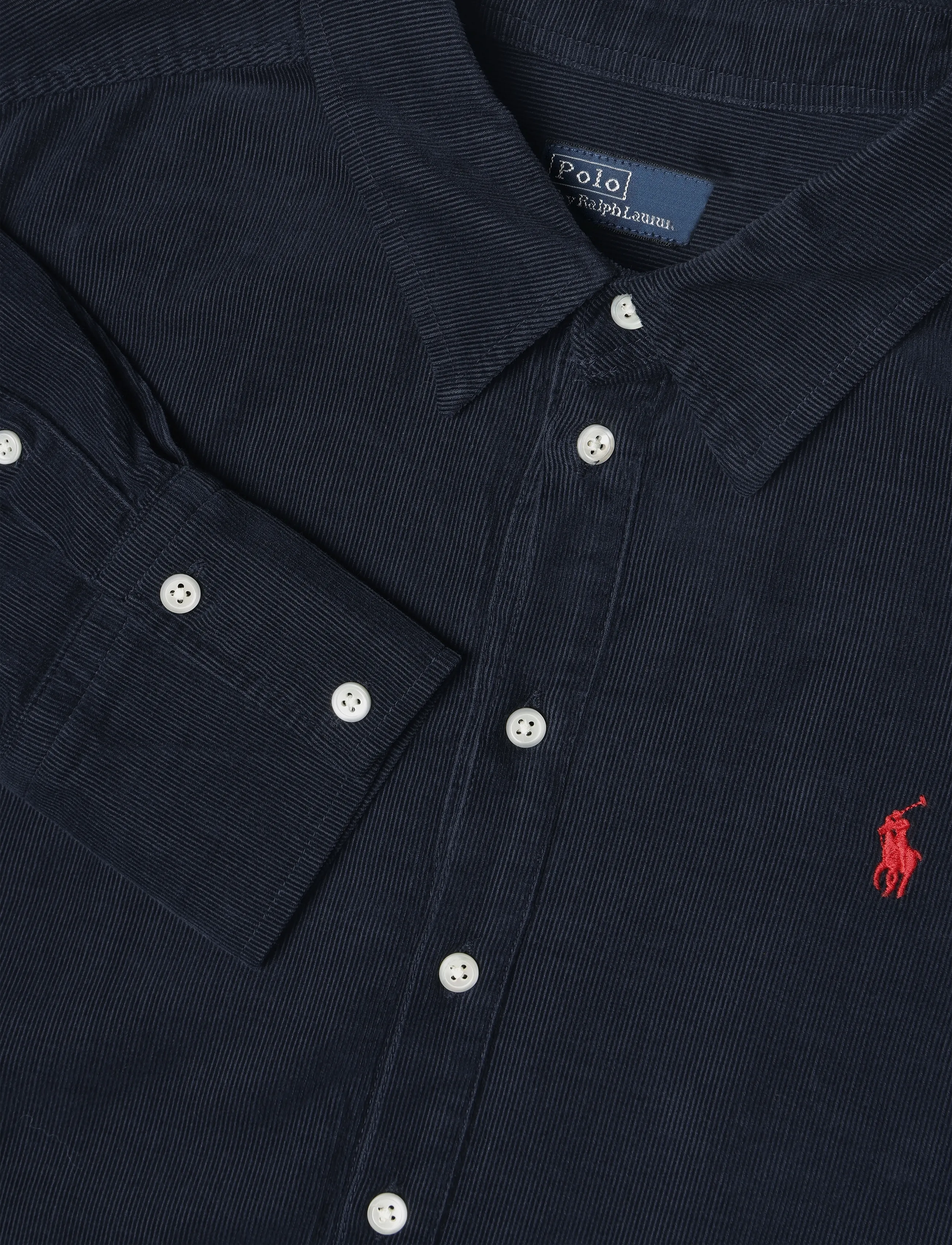 Polo Ralph Lauren - Corduroy Pleated Shirtdress - skjortklänningar - navy - 5