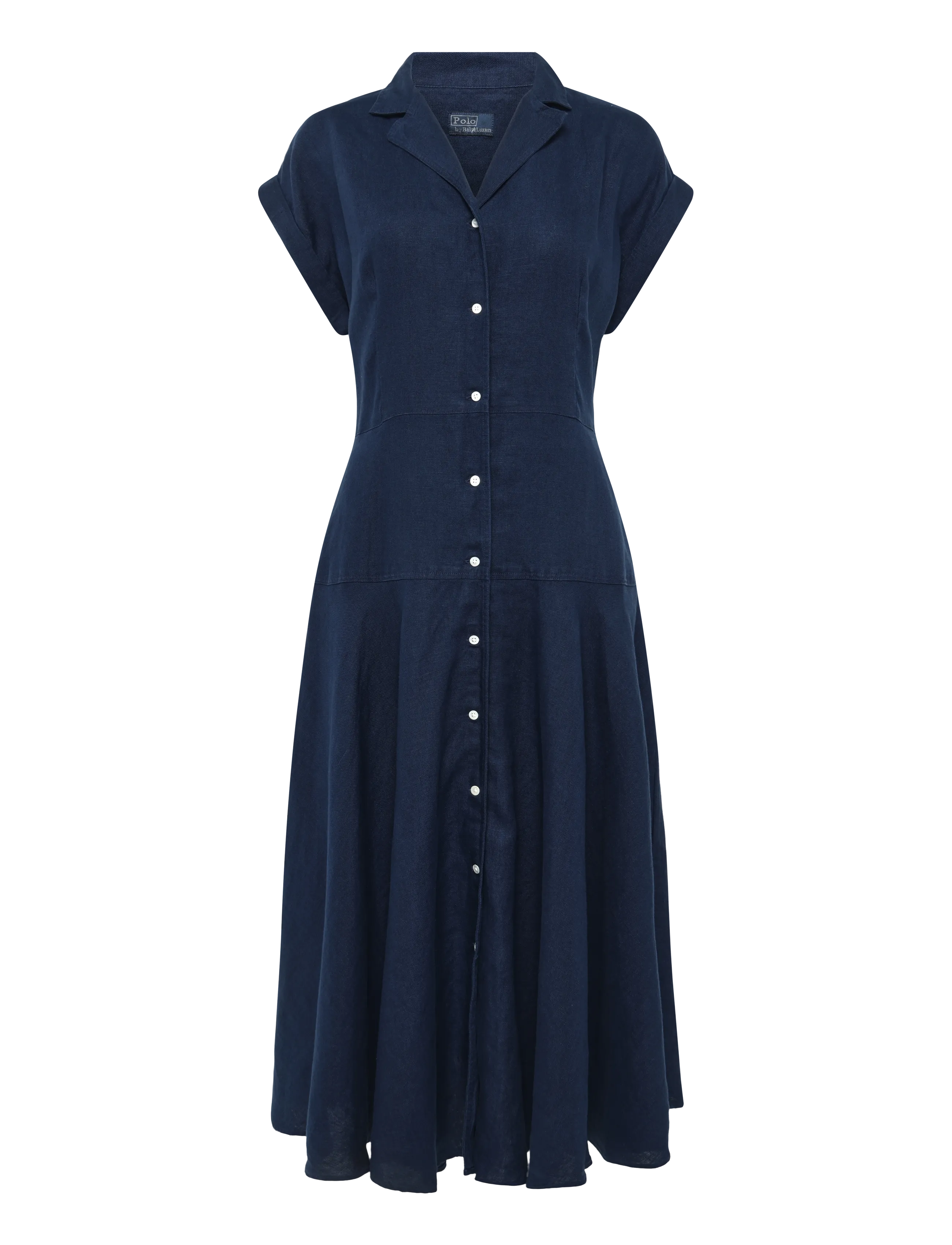 Polo Ralph Lauren - Linen Cap-Sleeve Shirtdress - skjortklänningar - east side royal - 1