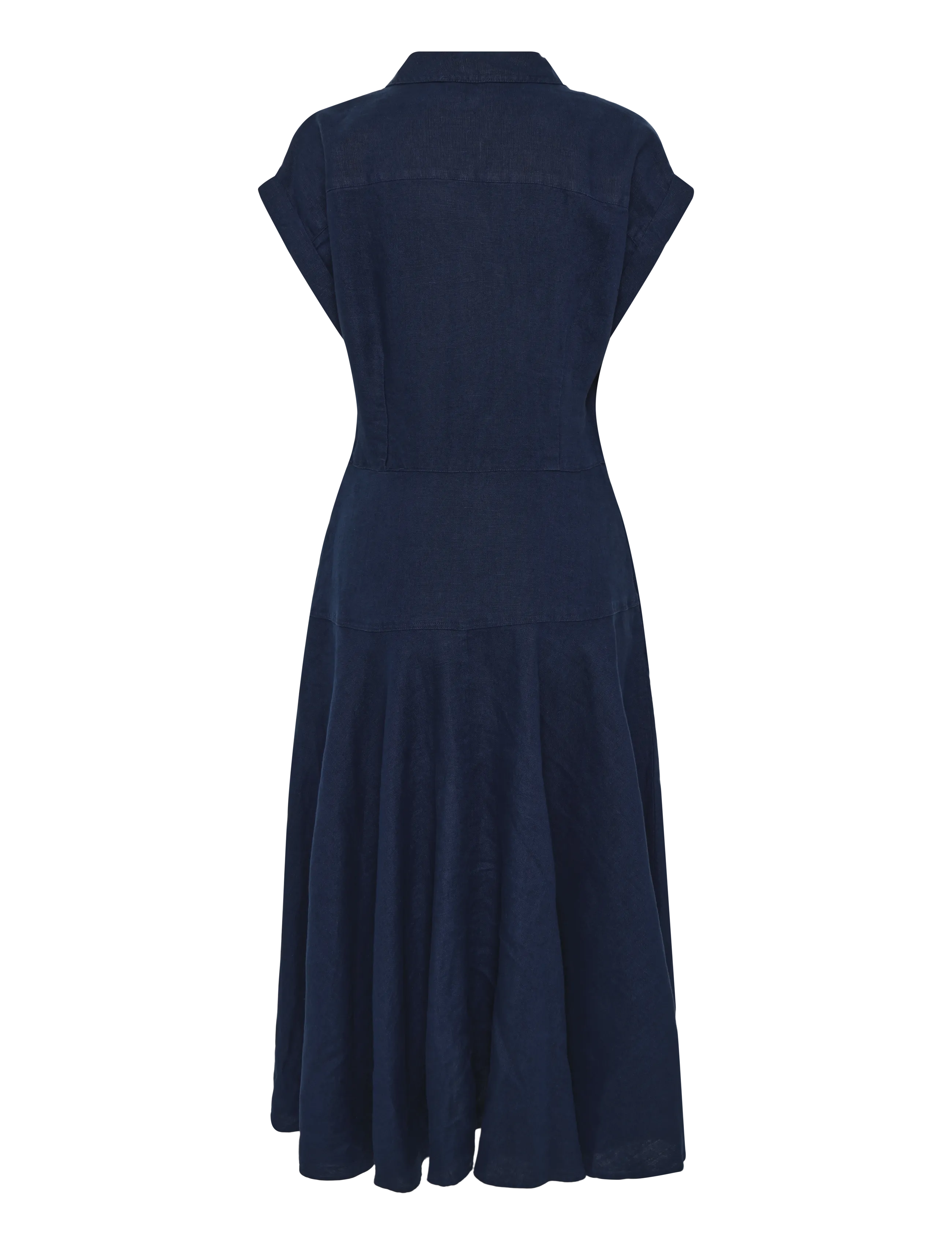 Polo Ralph Lauren - Linen Cap-Sleeve Shirtdress - skjortklänningar - east side royal - 2