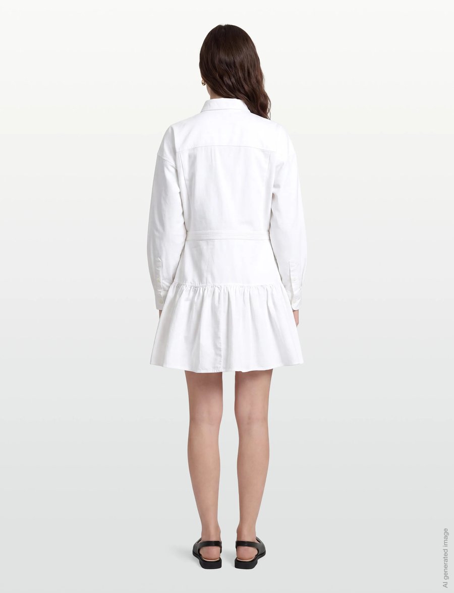 Polo Ralph Lauren - Cotton Oxford Paneled Shirtdress - robes chemises - bsr white - 4