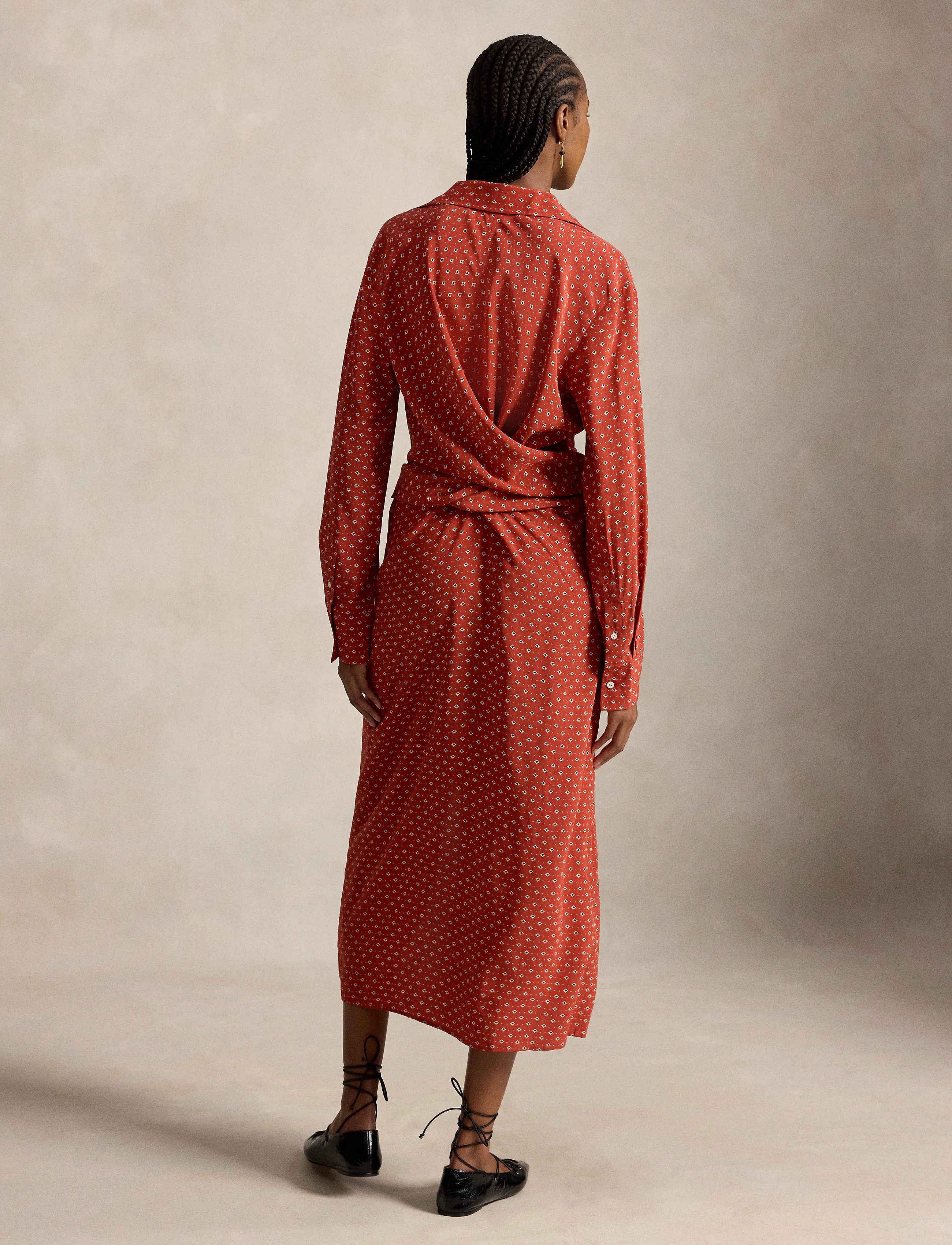 Polo Ralph Lauren - Printed Crepe Tie-Waist Shirtdress - hemdkleider - 2050 geo flrd rd- - 2