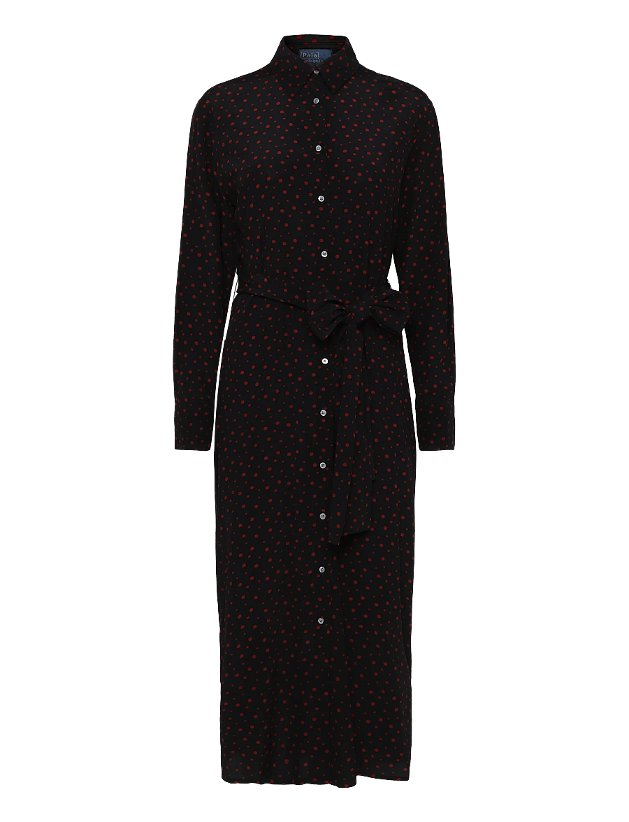 Polo Ralph Lauren - Printed Crepe Tie-Waist Shirtdress - hemdkleider - 2051 multi dot bl - 1