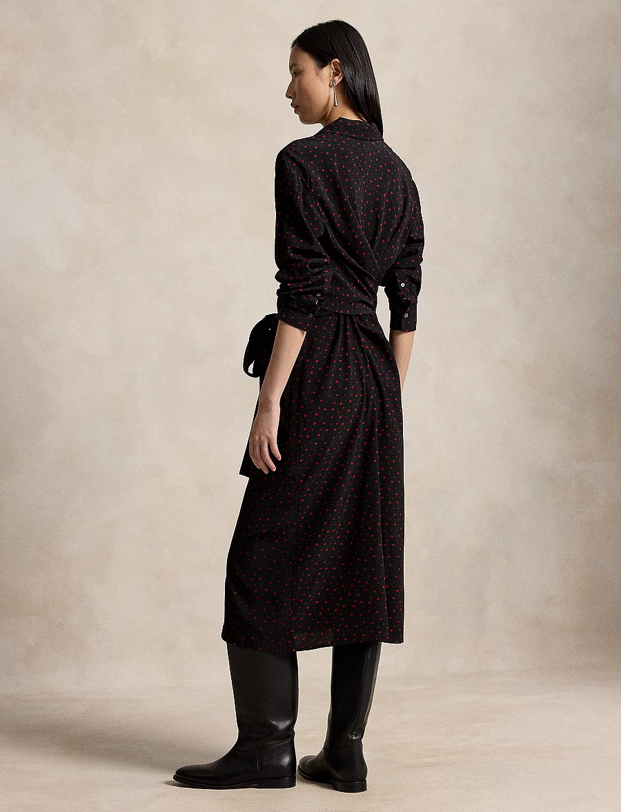 Polo Ralph Lauren - Printed Crepe Tie-Waist Shirtdress - hemdkleider - 2051 multi dot bl - 2