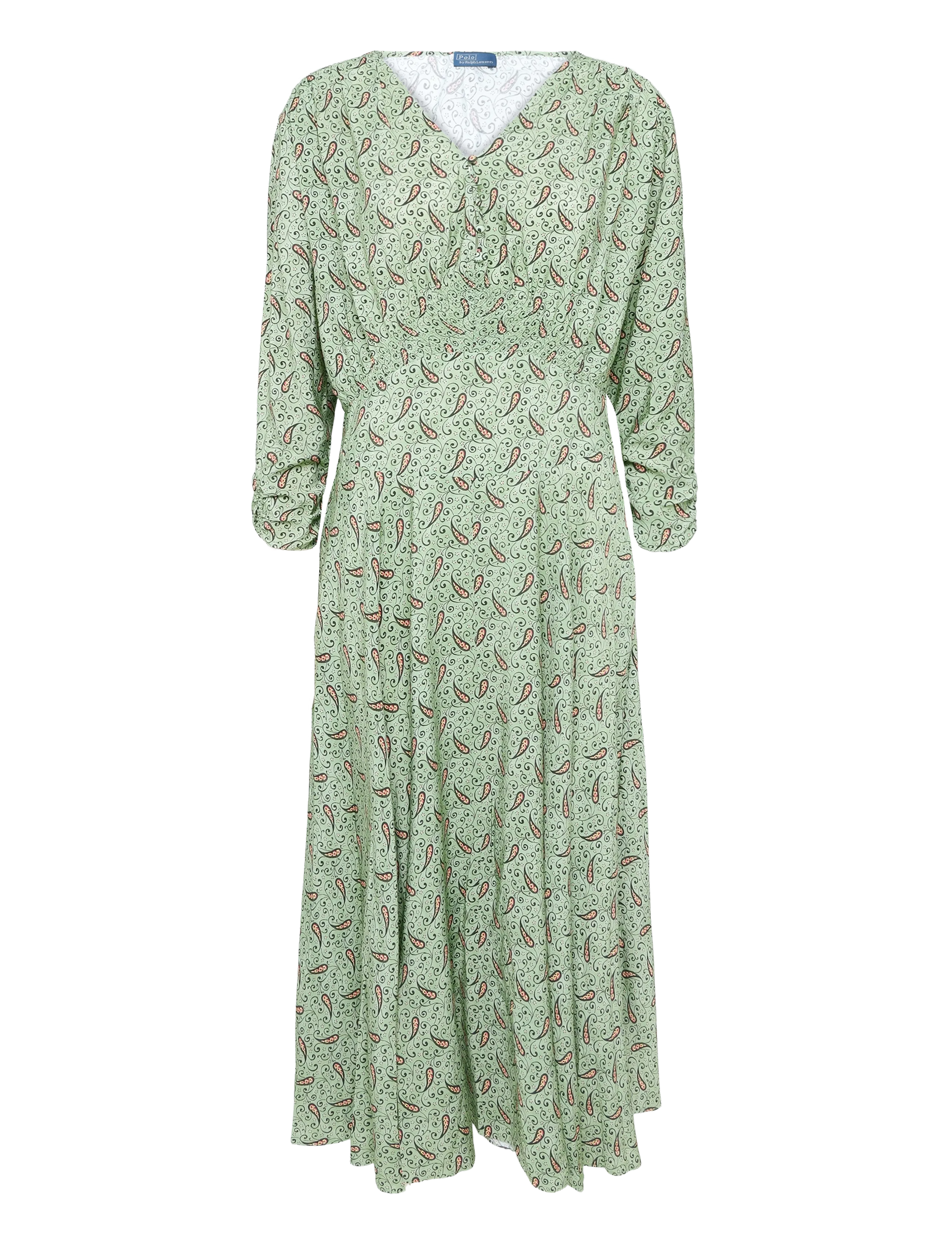 Polo Ralph Lauren - Paisley Crepe Smocked Dress - maxiklänningar - 2045 paisley gree - 1