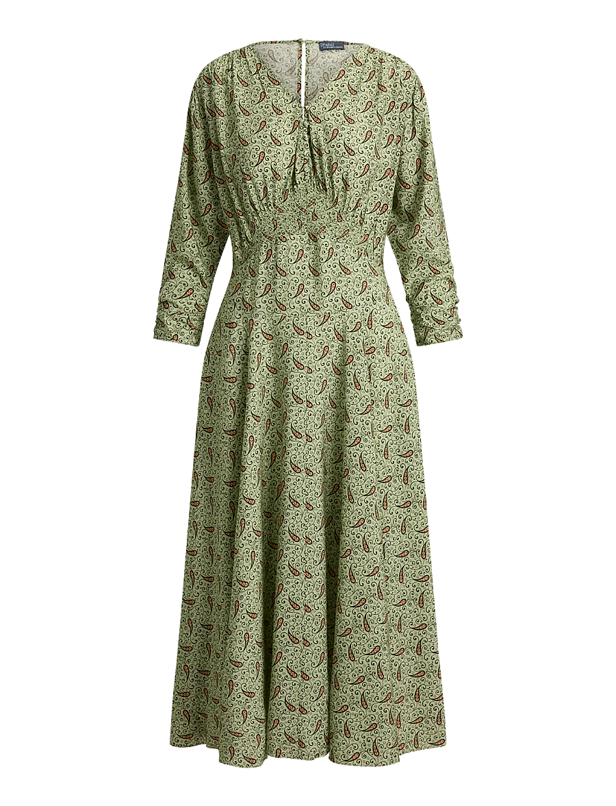 Polo Ralph Lauren - Paisley Crepe Smocked Dress - maxikleider - 2045 paisley gree - 1