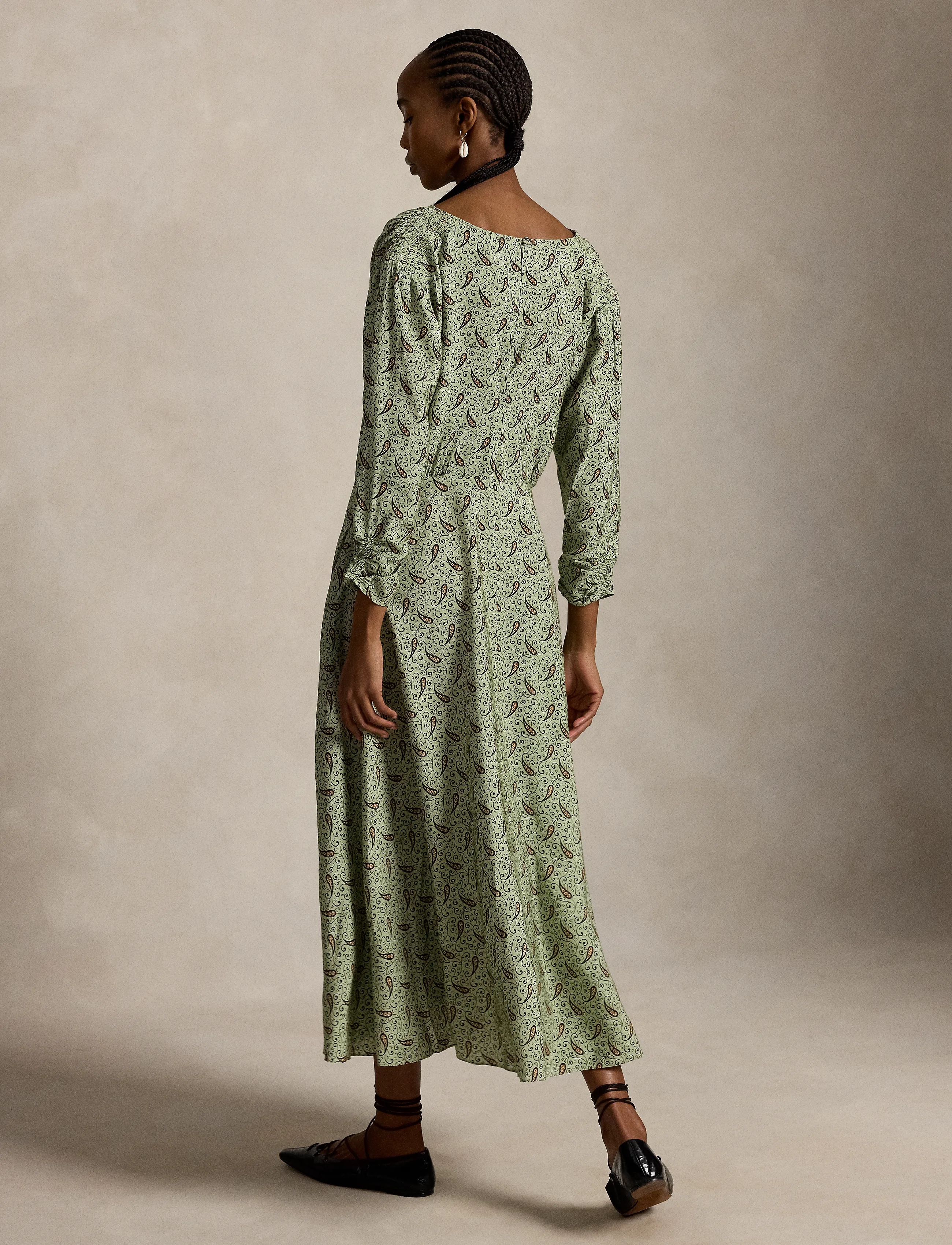 Polo Ralph Lauren - Paisley Crepe Smocked Dress - maxi kjoler - 2045 paisley gree - 2