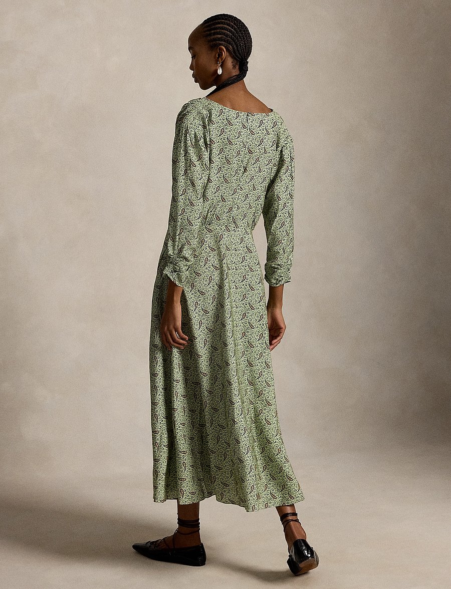 Polo Ralph Lauren - Paisley Crepe Smocked Dress - maxikleider - 2045 paisley gree - 2