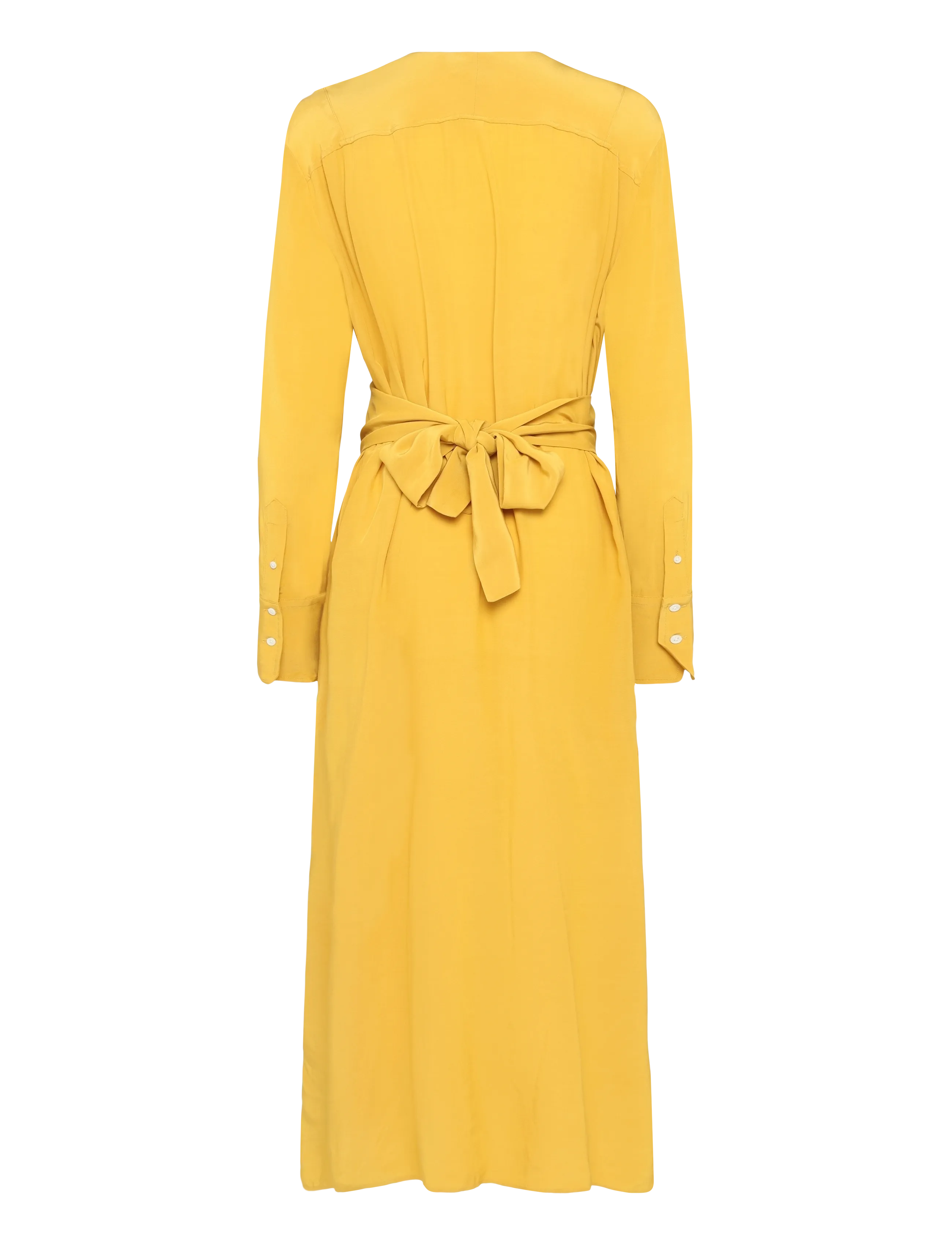 Polo Ralph Lauren - Tie-Front Crepe Dress - maxikleider - golden yellow - 2