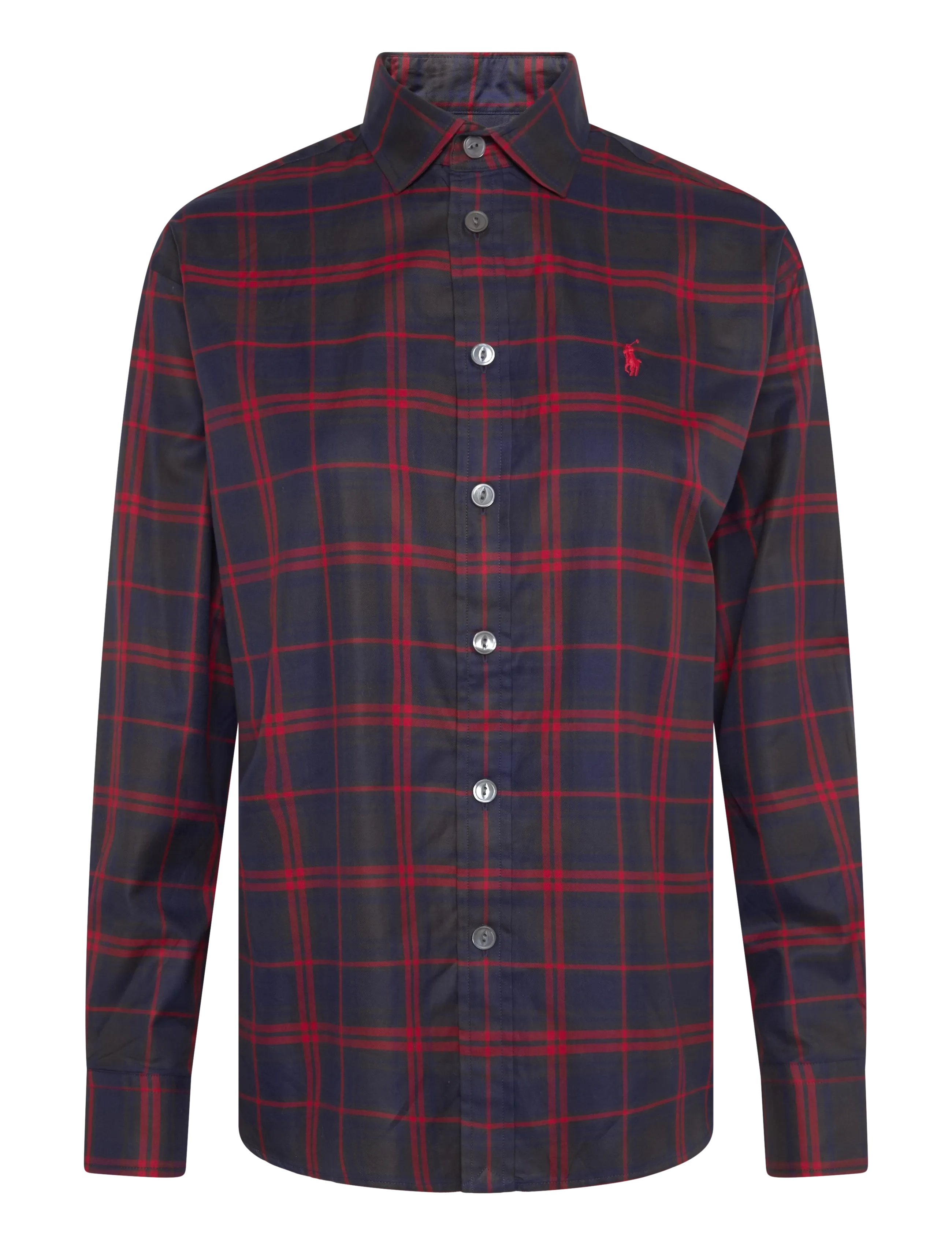 Polo Ralph Lauren Relaxed Fit Plaid Cotton Twill Shirt - Tøj - 2073 ROYAL-RED MU / navy