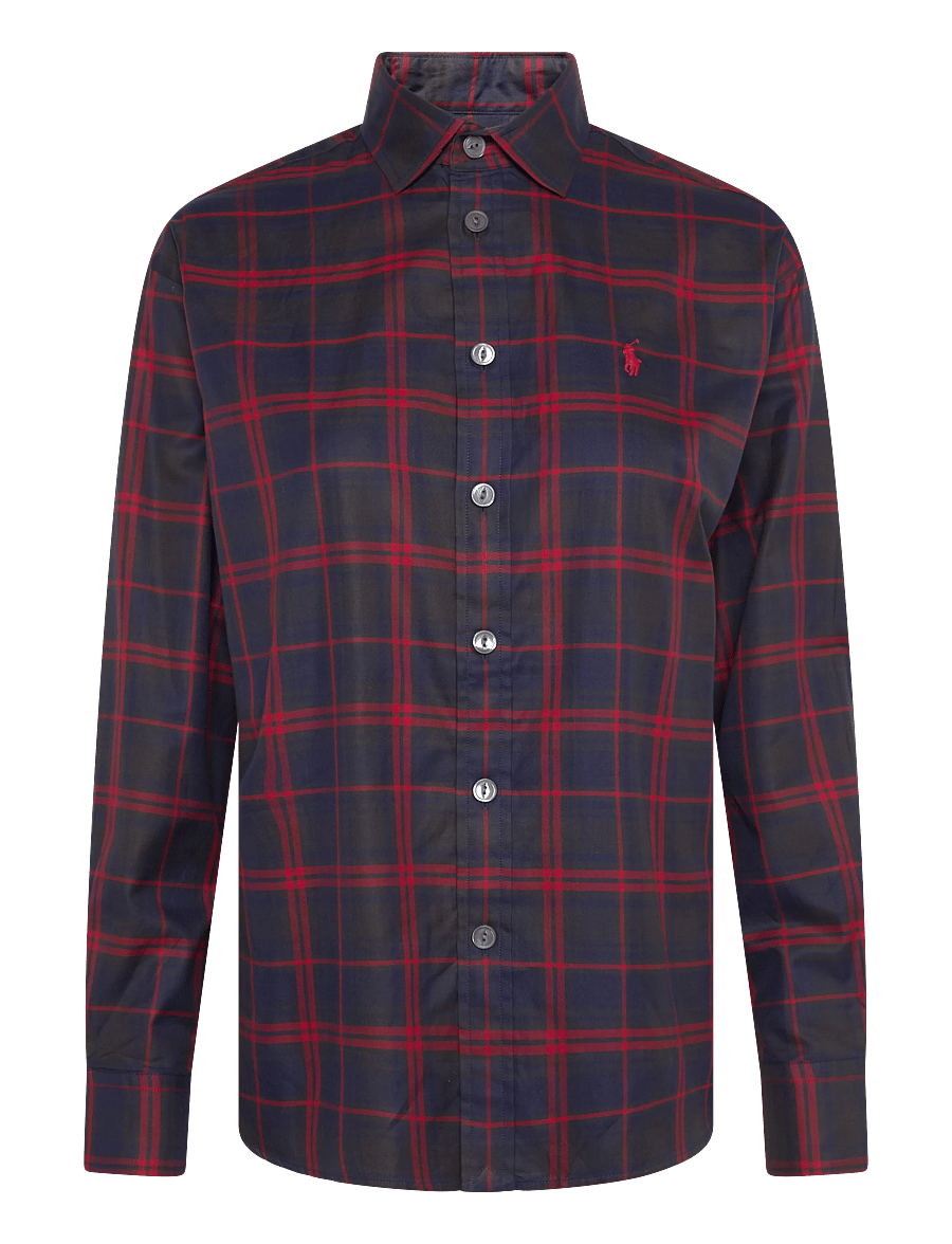 Polo Ralph Lauren - Relaxed Fit Plaid Cotton Twill Shirt - langærmede skjorter - 2073 royal-red mu - 1