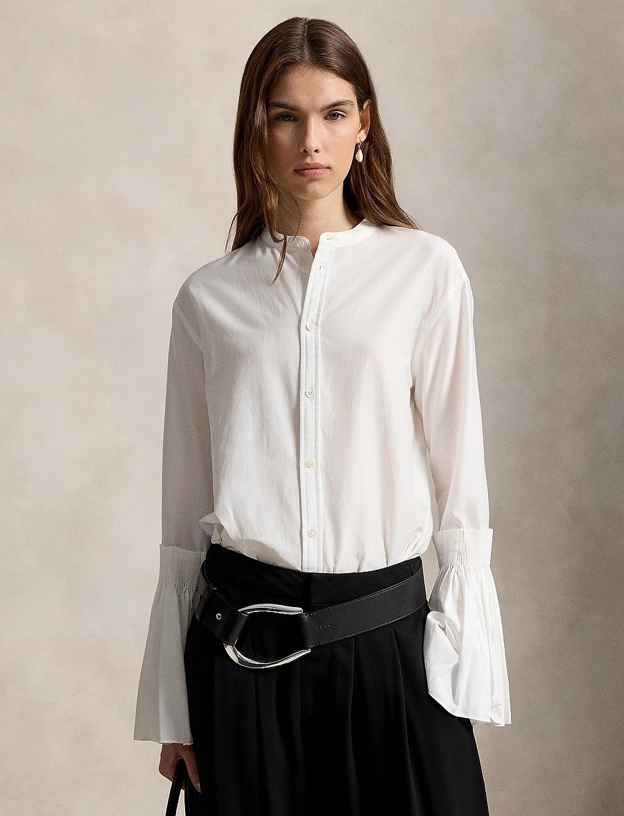 Polo Ralph Lauren - Cotton-Silk Bell-Sleeve Shirt - white - 1
