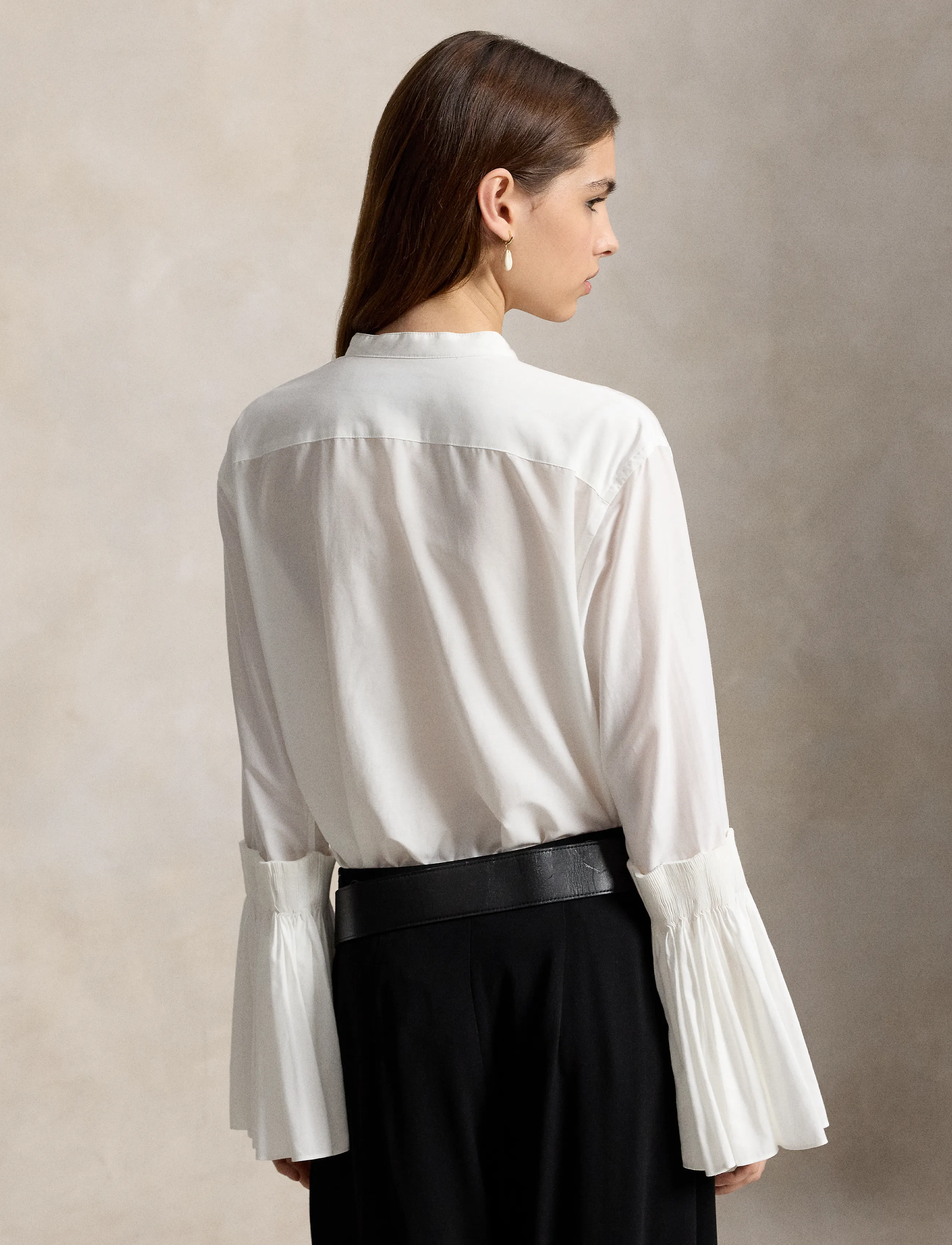 Polo Ralph Lauren - Cotton-Silk Bell-Sleeve Shirt - white - 3